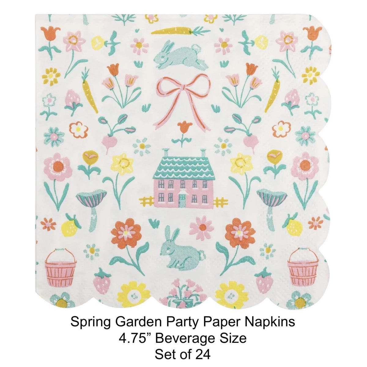 Spring Cottage Party Beverage Napkins 24ct - Stesha Party