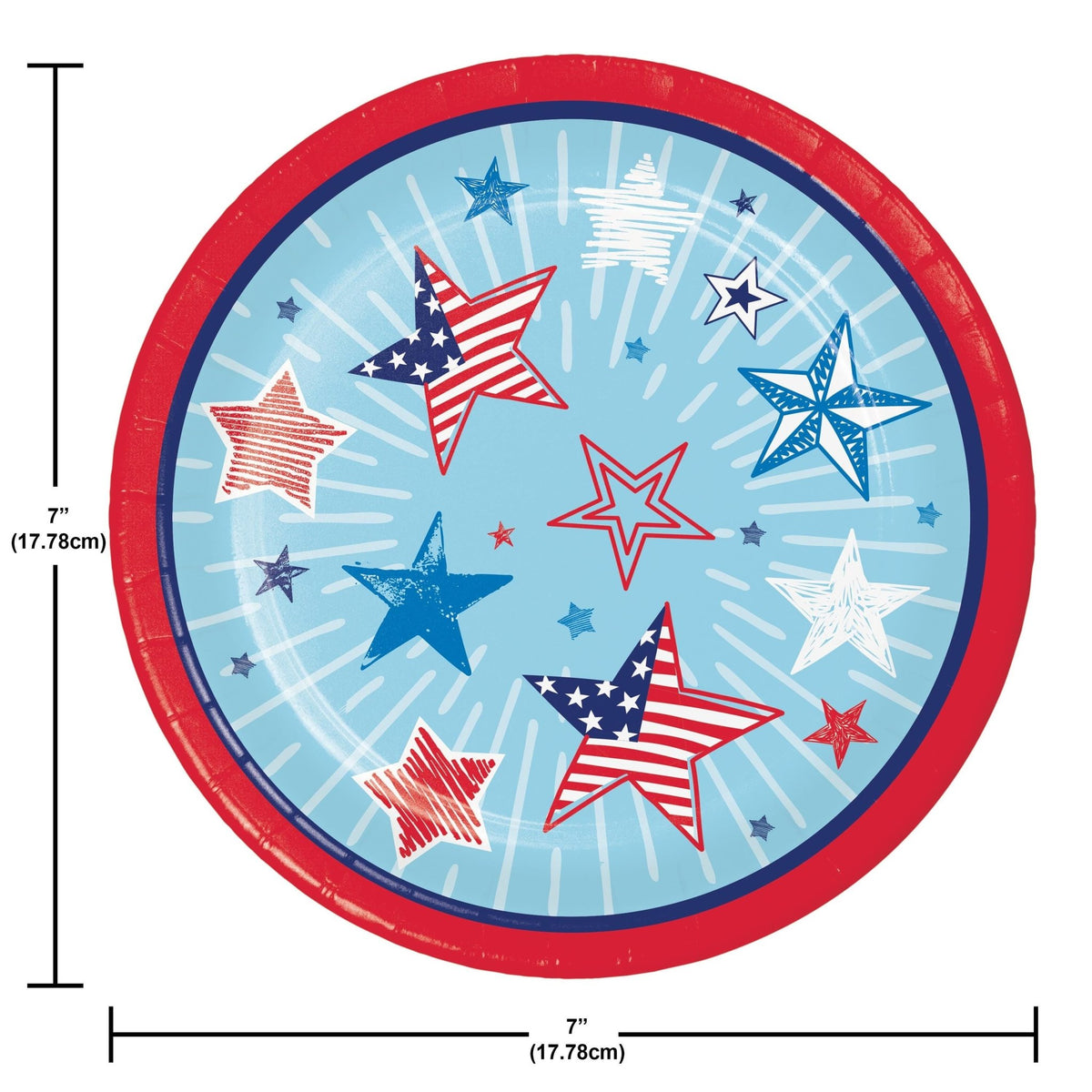 Stars & Stripes Party Paper Cake Plates 8ct - Stesha Party