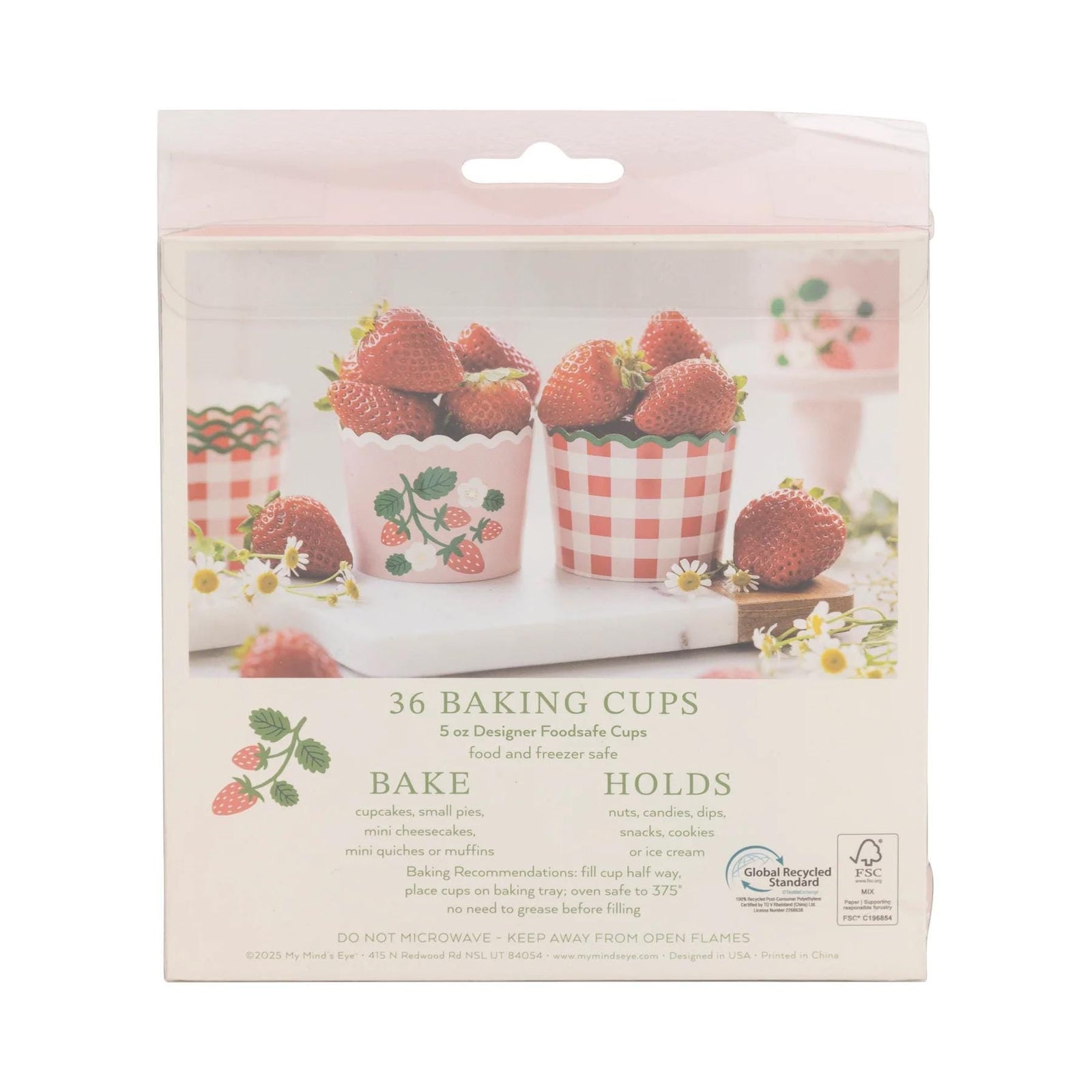 Strawberry Fruit Baking Cups 36ct - Stesha Party