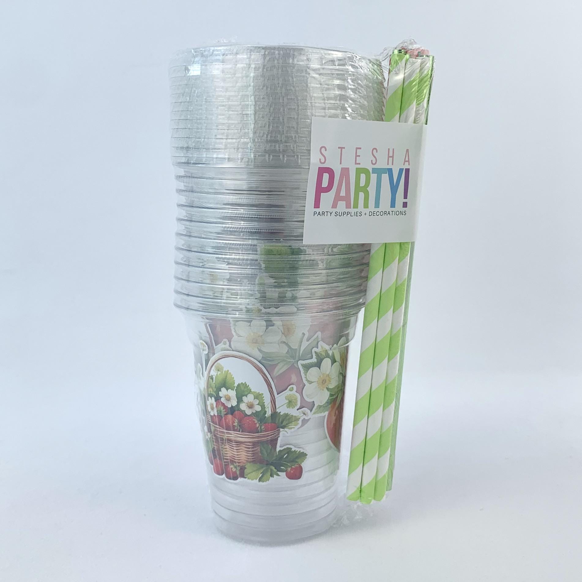Strawberry Party Cups 12ct - Stesha Party