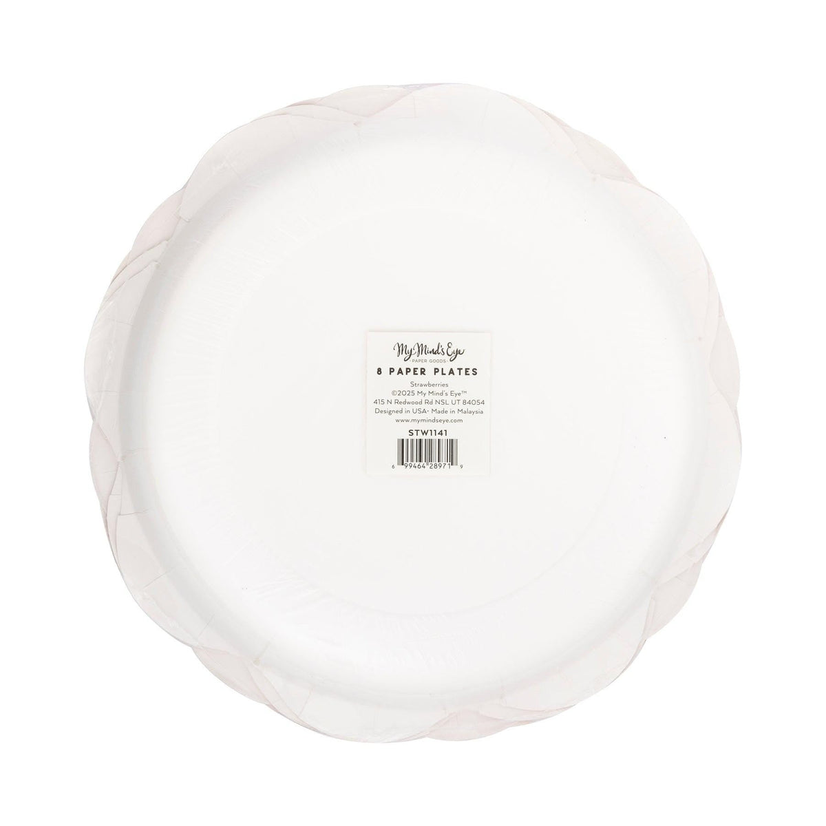Strawberry Scalloped Plates 8ct - Stesha Party