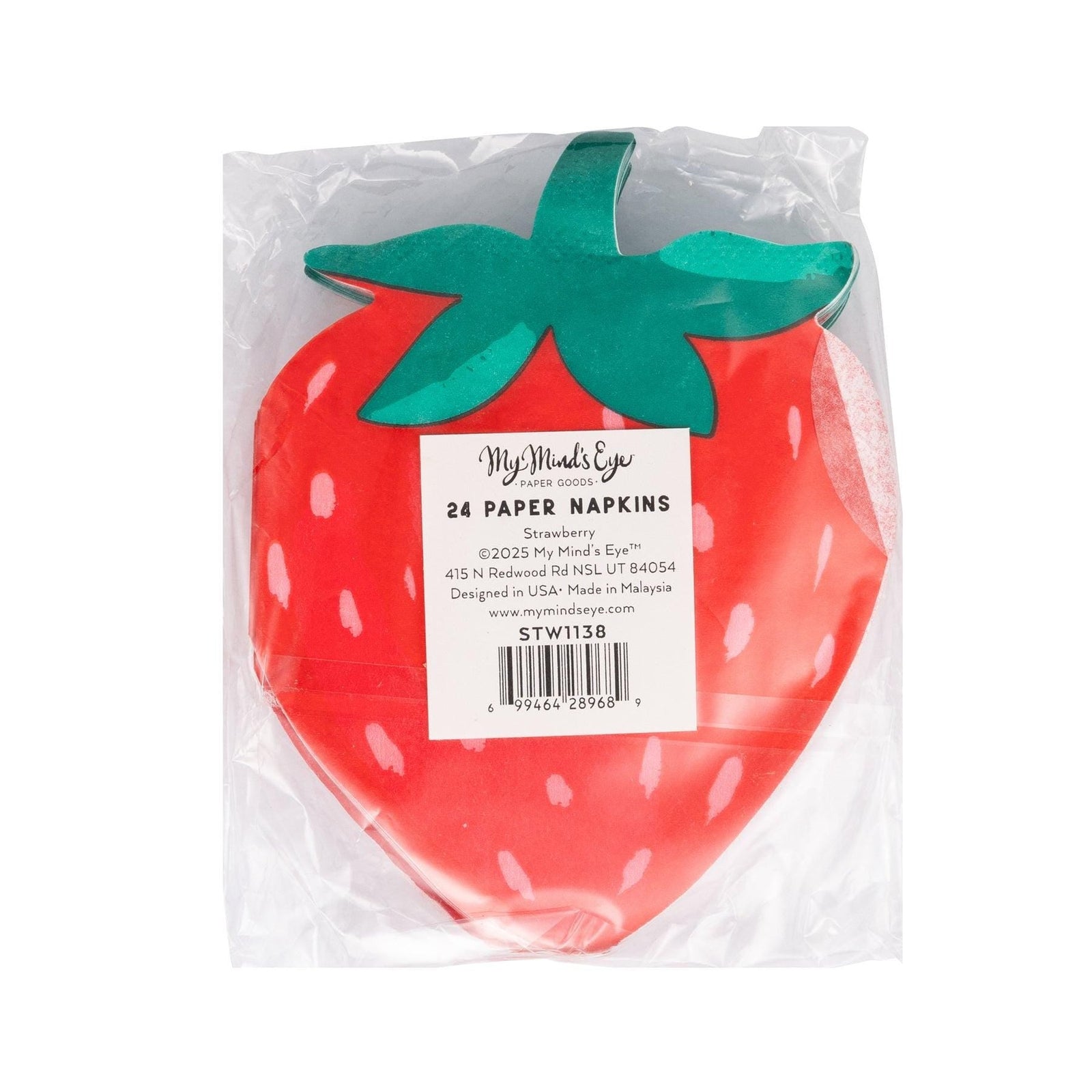 Strawberry Shaped Napkins 24ct - Stesha Party