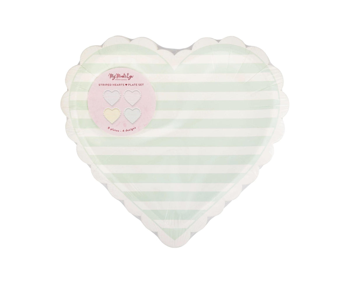 Striped Heart Plates - Stesha Party
