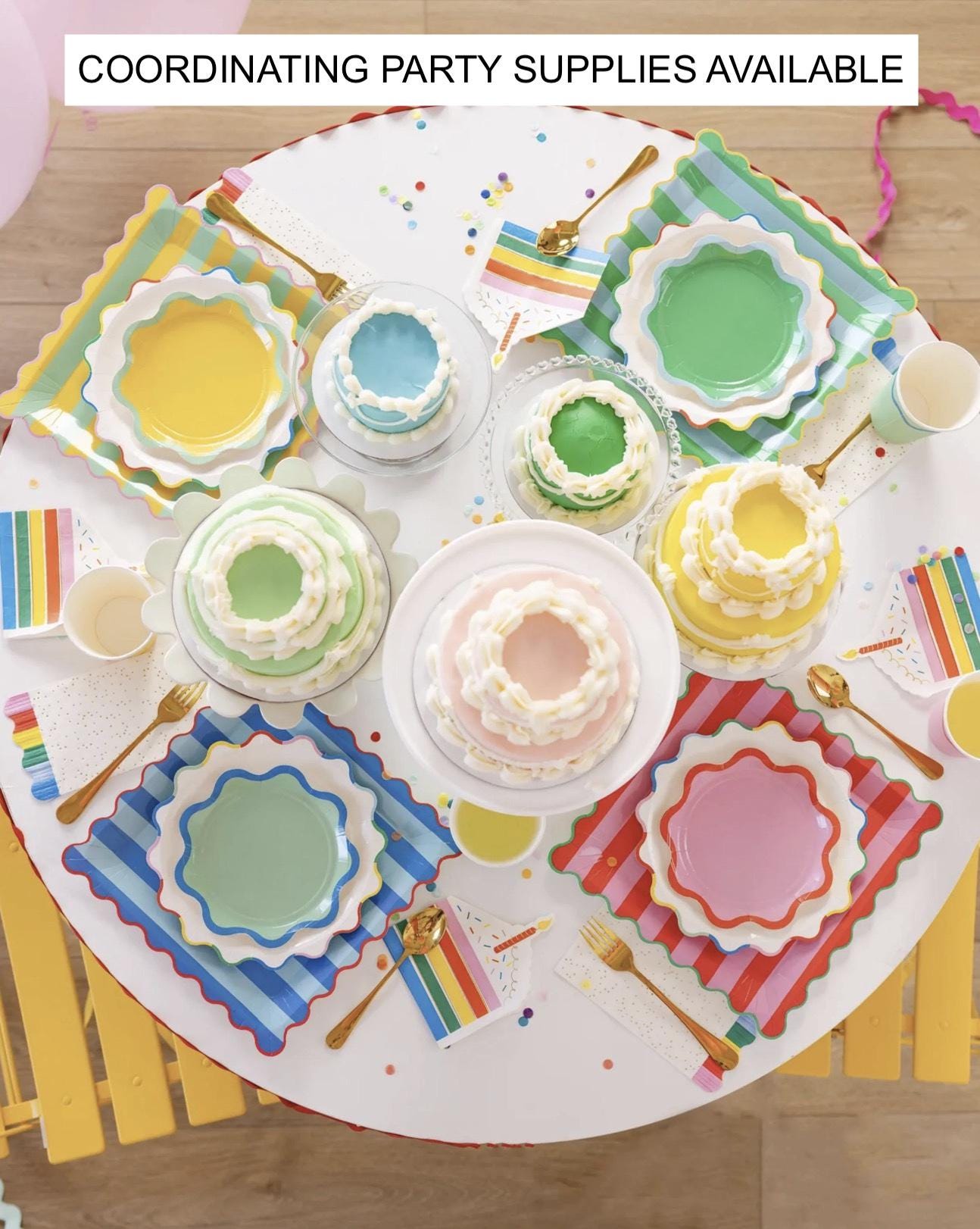 Striped Rainbow Party Napkins 24ct - Stesha Party