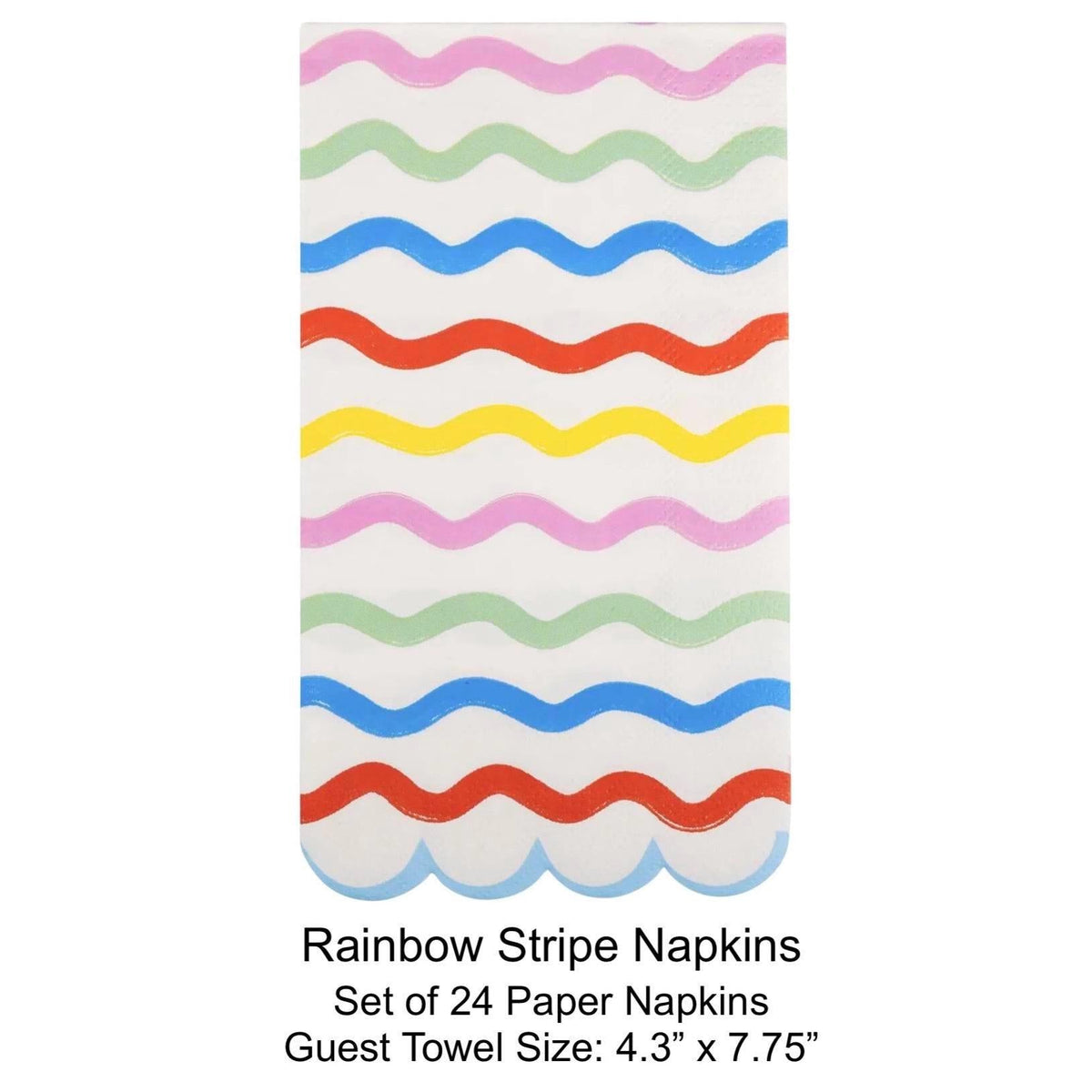 Striped Rainbow Party Napkins 24ct - Stesha Party