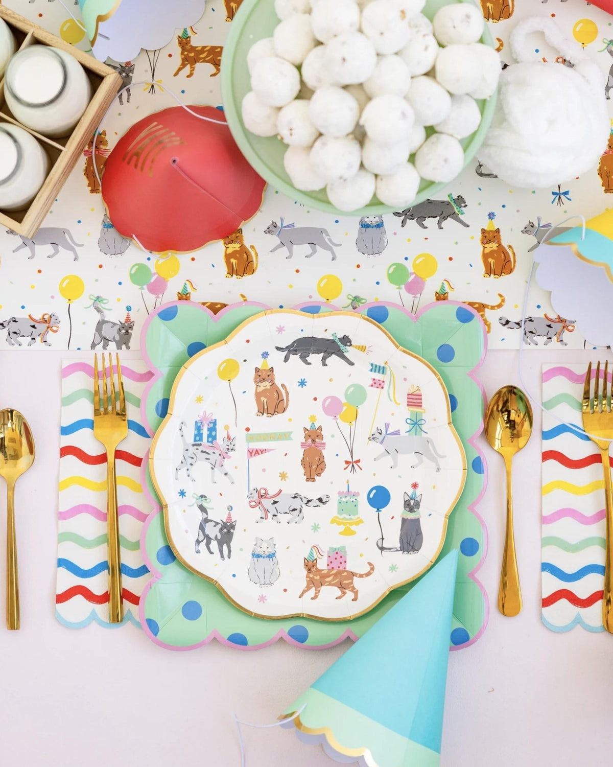 Striped Rainbow Party Napkins 24ct - Stesha Party