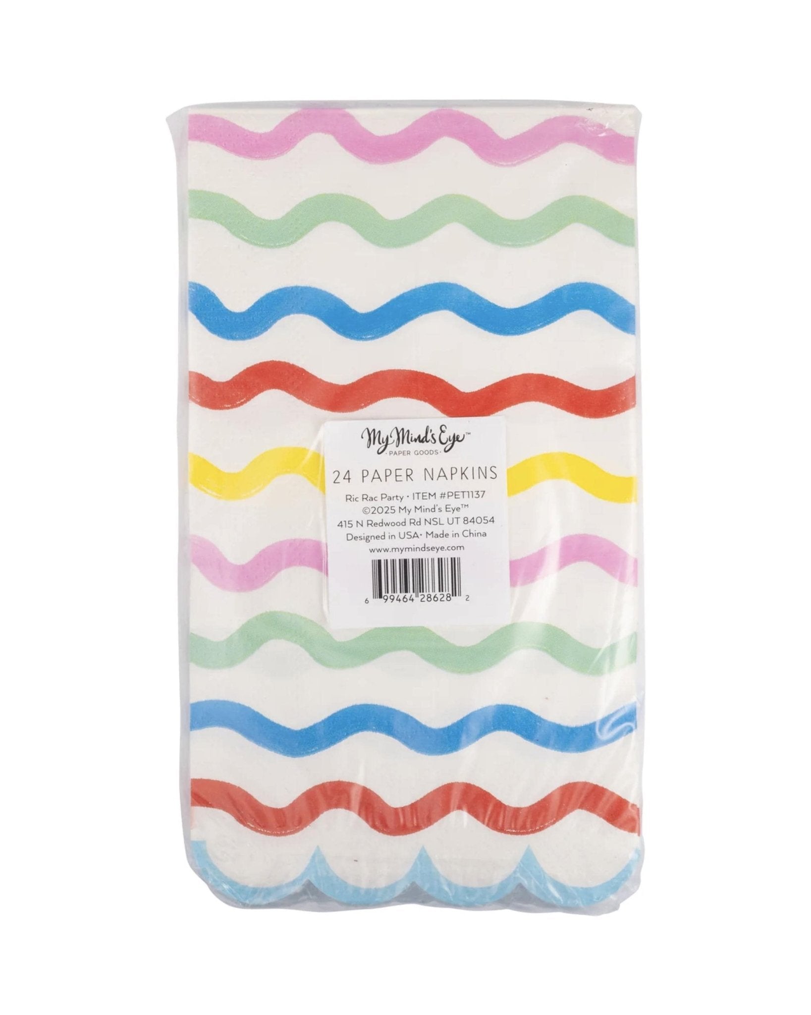 Striped Rainbow Party Napkins 24ct - Stesha Party