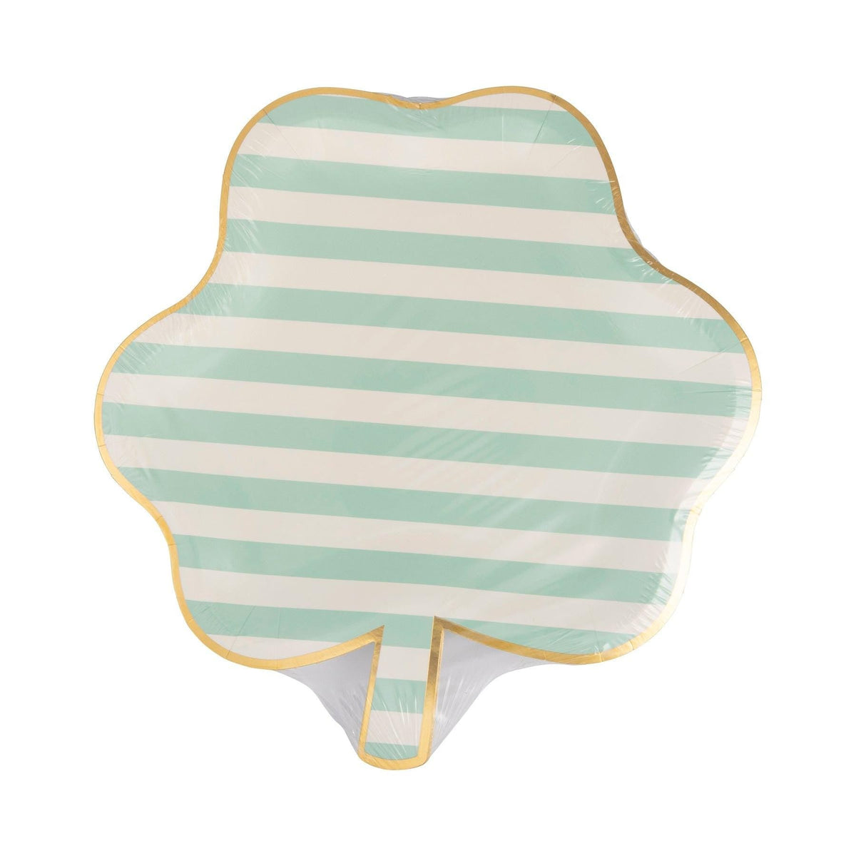 Striped Shamrock Gold Edge Dessert Plates - Stesha Party