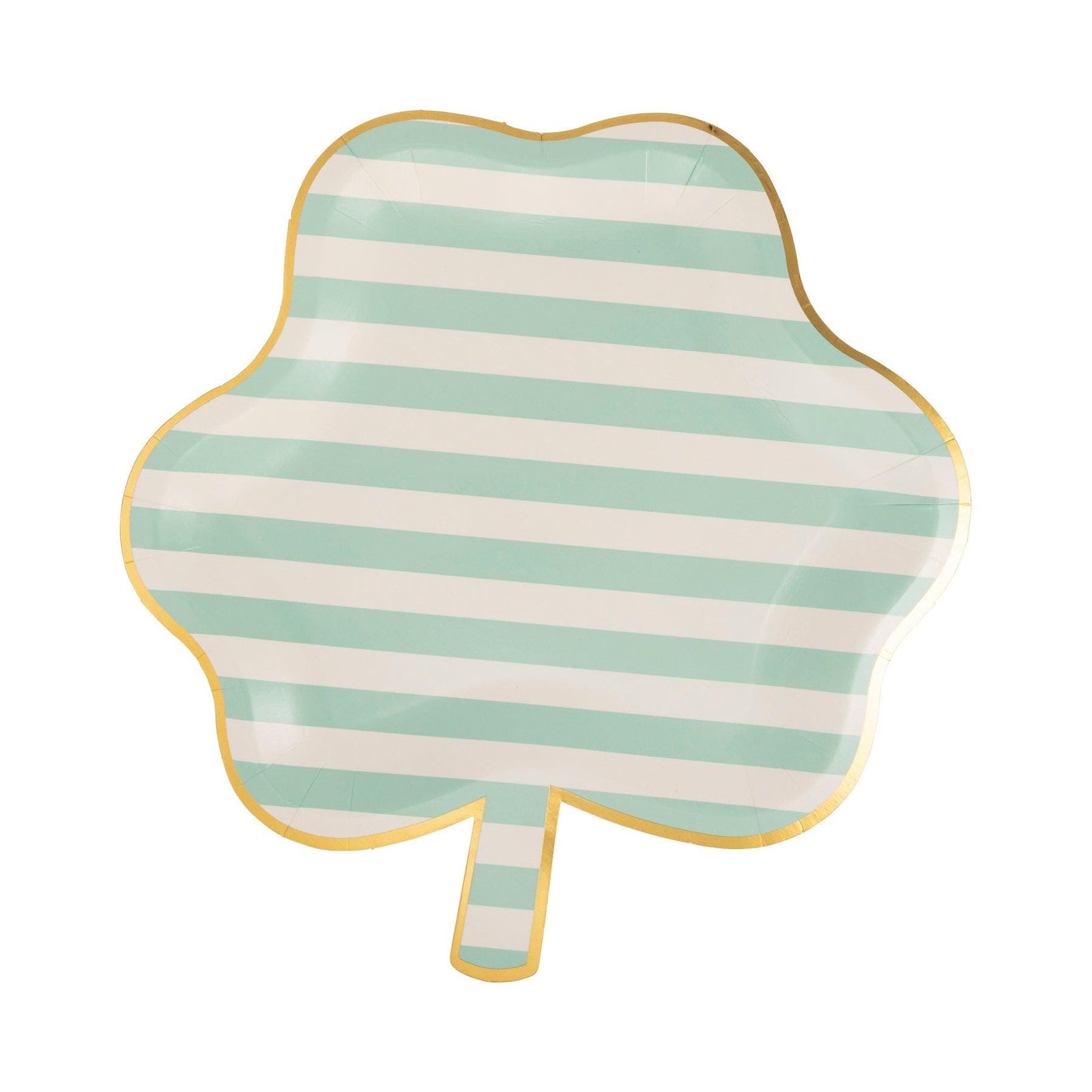 Striped Shamrock Gold Edge Dessert Plates - Stesha Party
