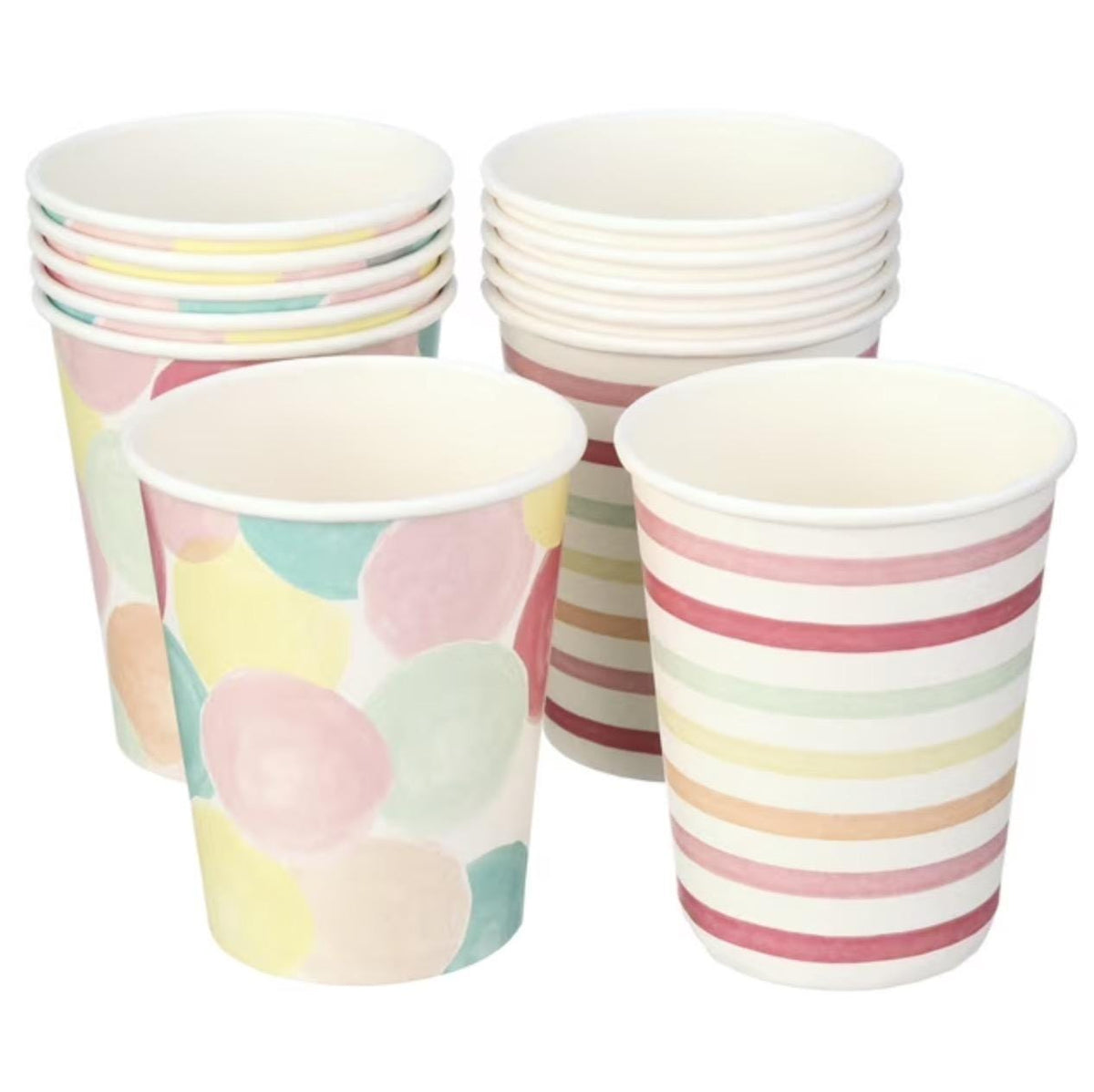 Stripes &amp; Ice Cream Cups 12ct - Stesha Party
