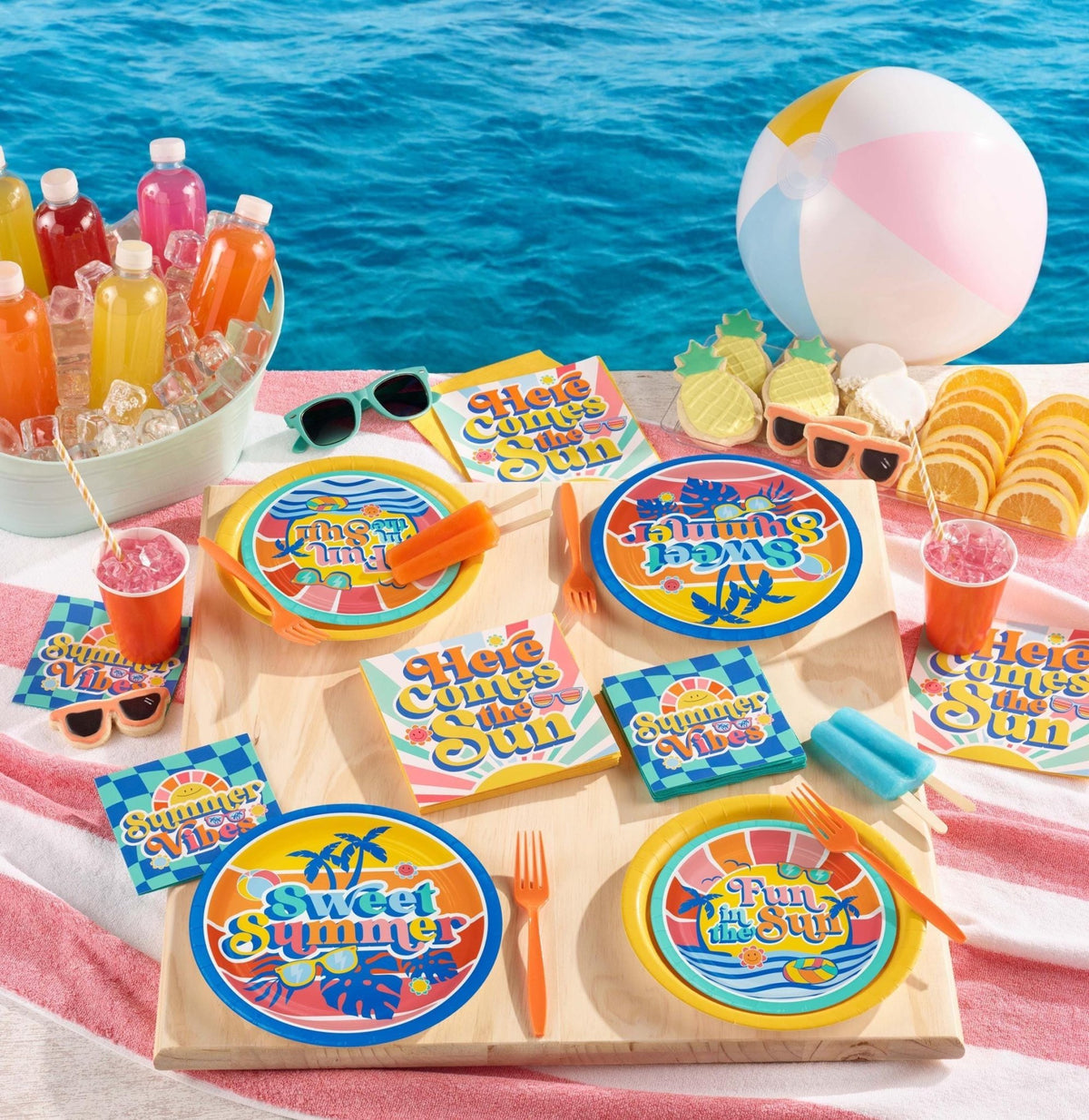 Summer Birthday Party 9" Paper Plates - Stesha Party