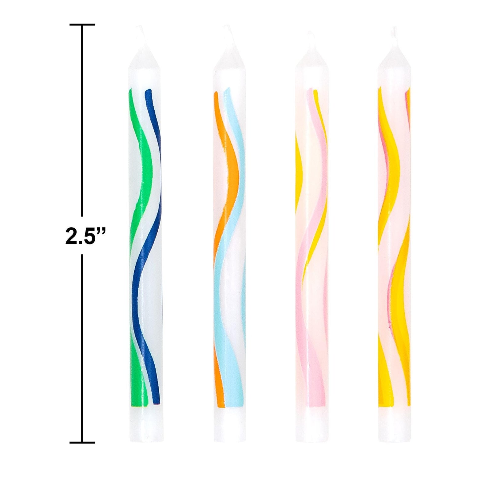 Swirl Stripe Birthday Candles 20ct - Stesha Party