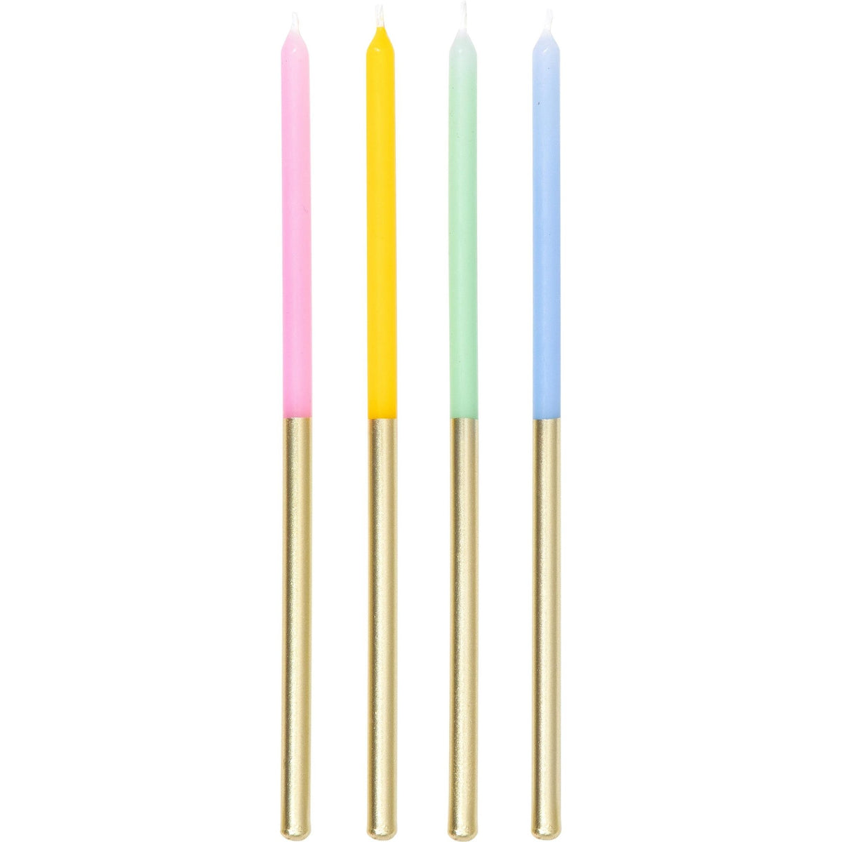 Tall Pastel &amp; Gold Birthday Candles 12ct - Stesha Party