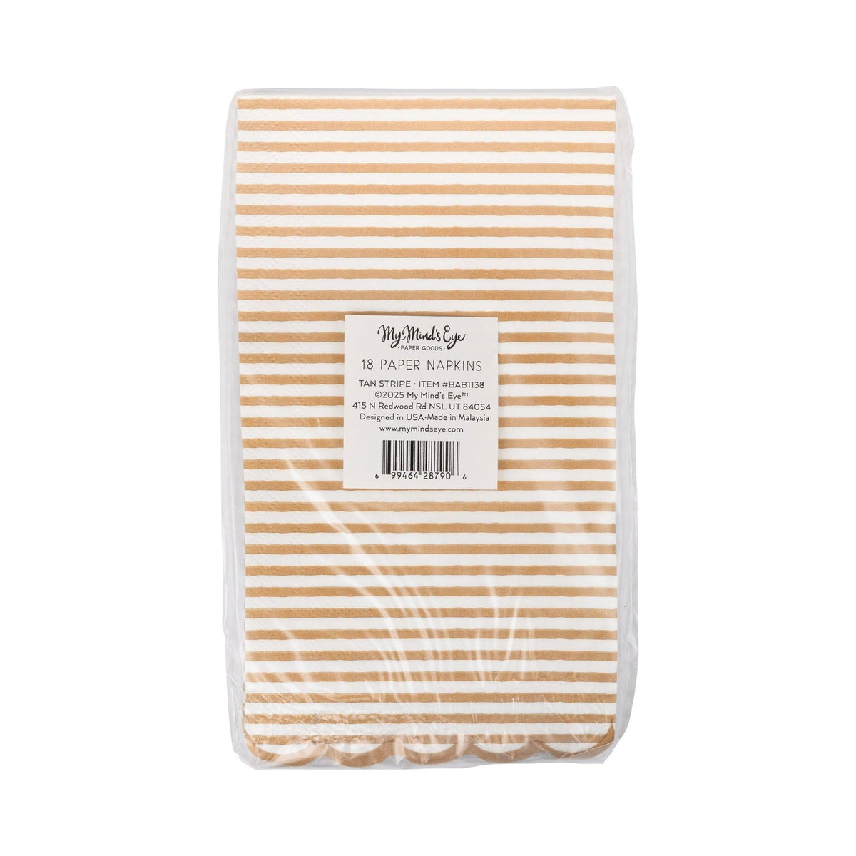 Tan Stripe Napkins 18ct - Stesha Party