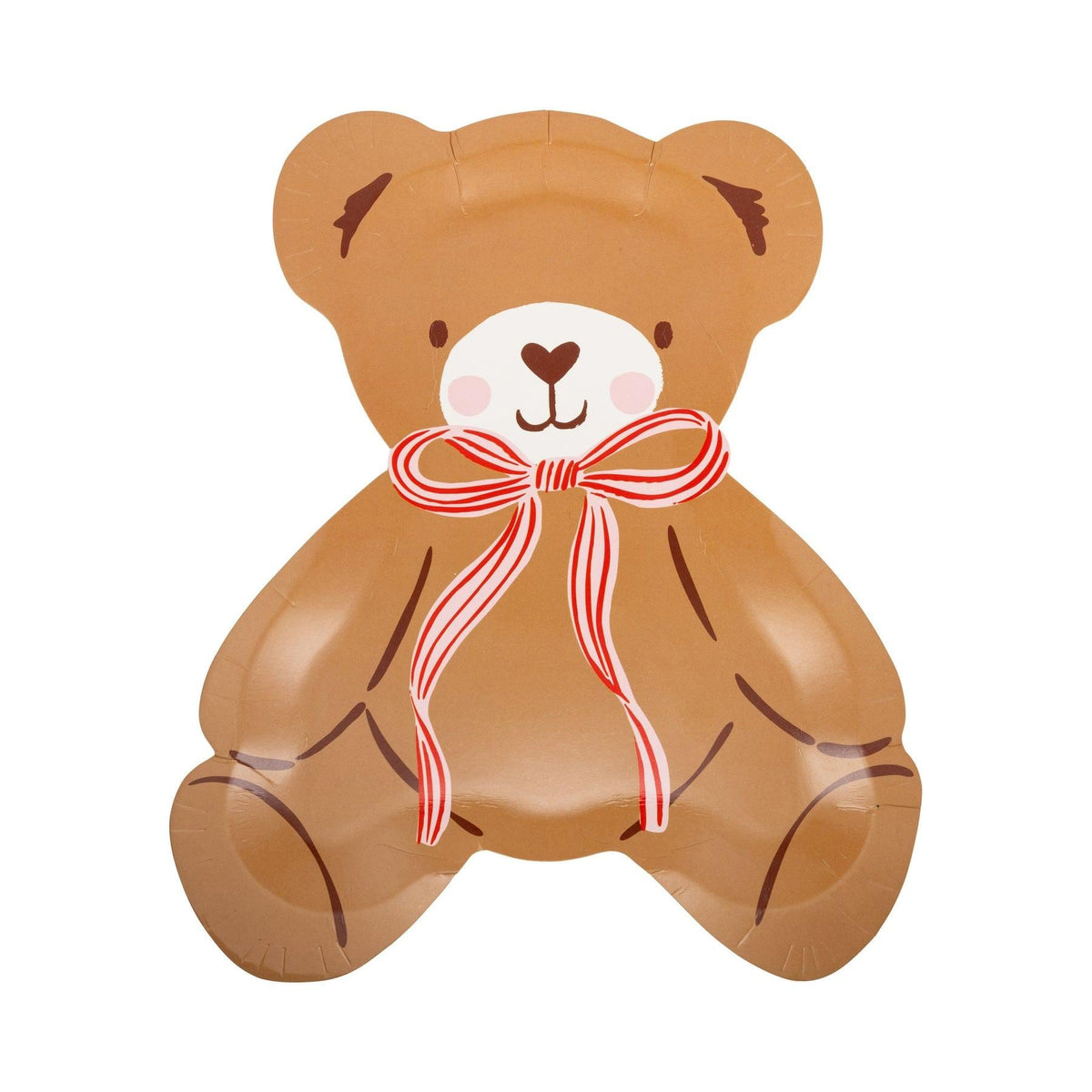 Teddy Bear With Bow Shaped Plates Set - Stesha Party