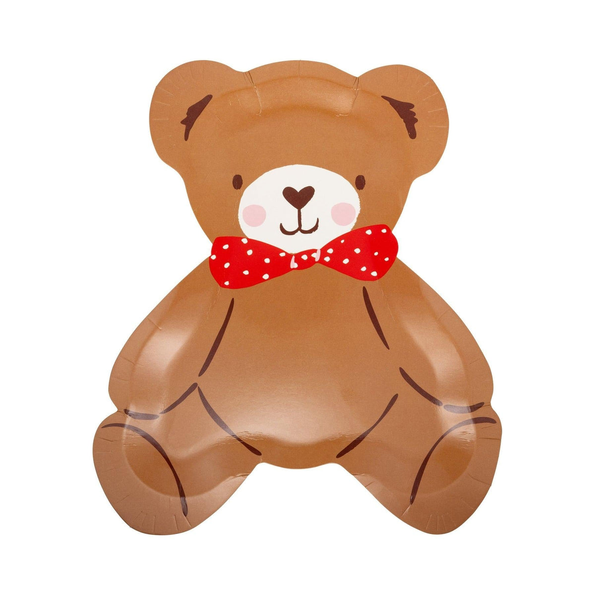 Teddy Bear With Bow Shaped Plates Set - Stesha Party