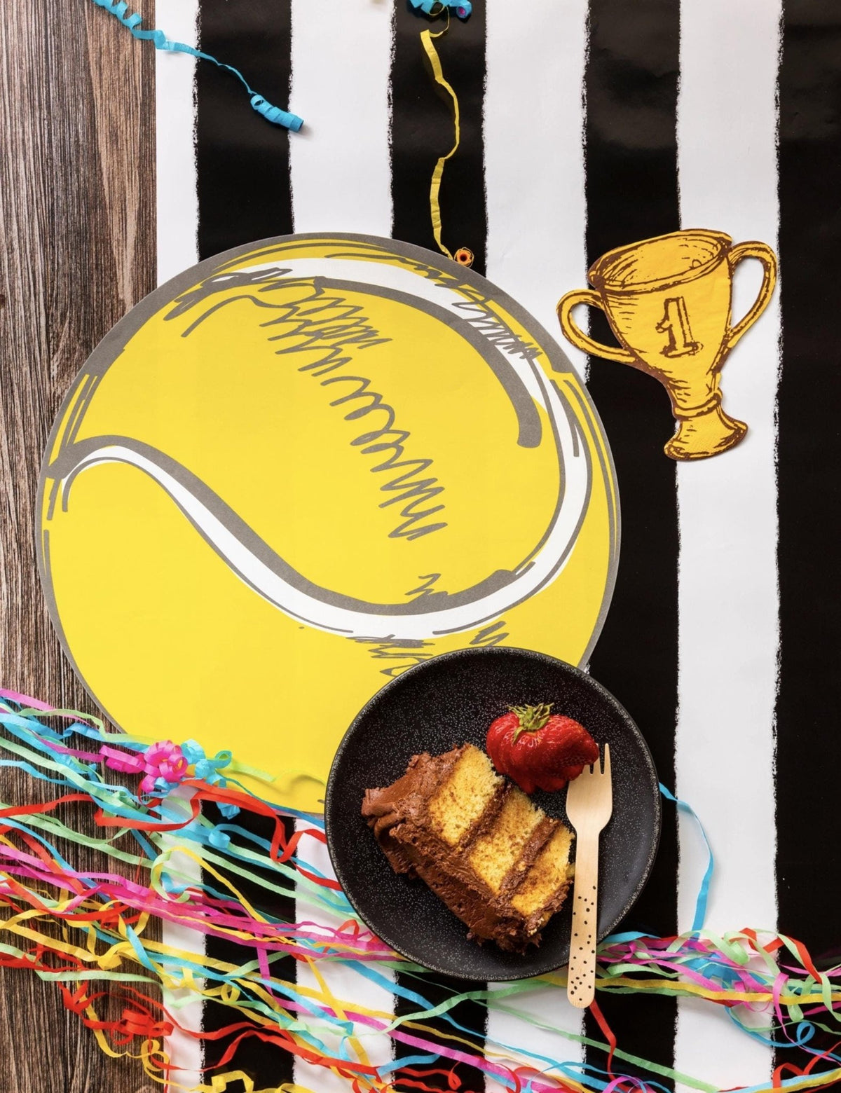 Tennis Ball Placemats 12ct - Stesha Party