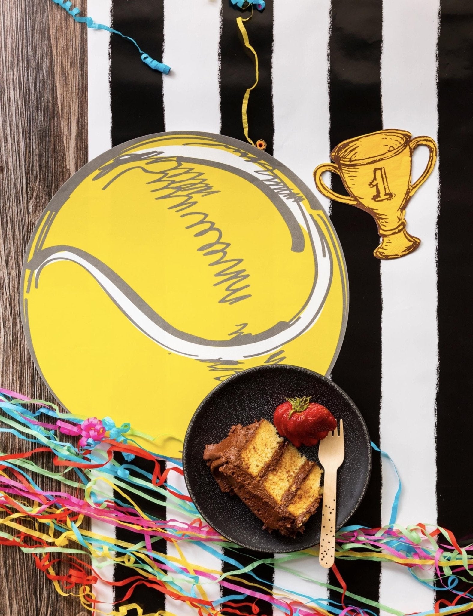 Tennis Ball Placemats 12ct - Stesha Party