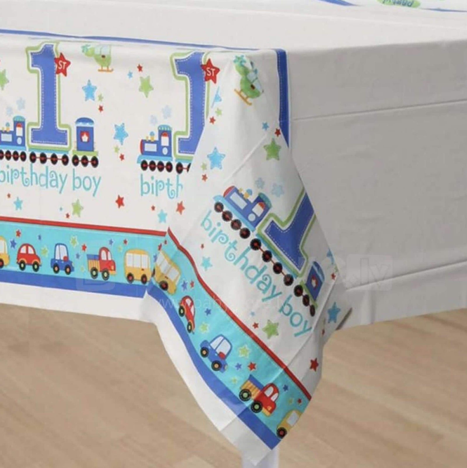 Train 1st Birthday Tablecloth - Stesha Party