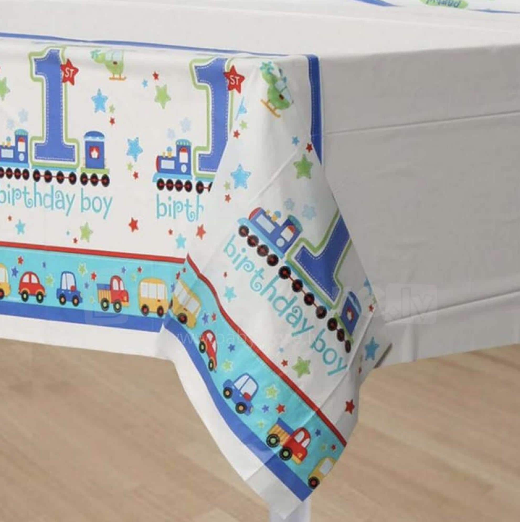 Train 1st Birthday Tablecloth - Stesha Party