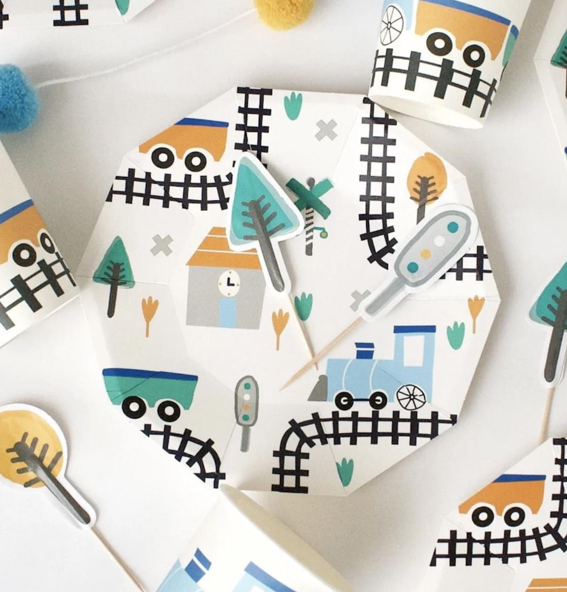 Train Cake Plates - Stesha Party