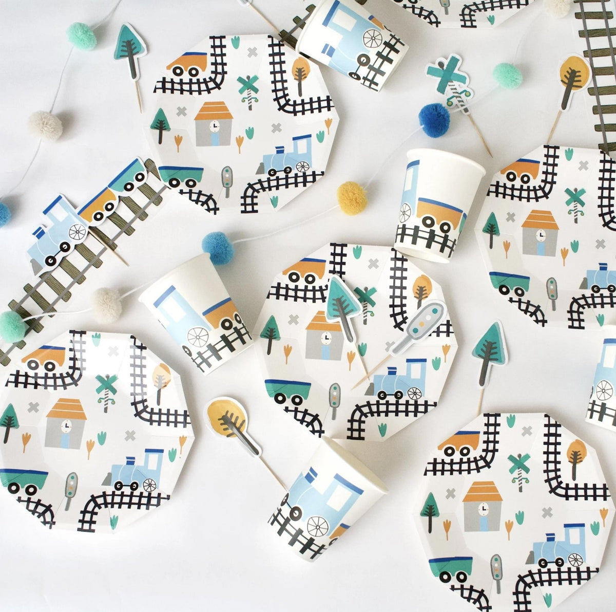 Train Cake Toppers 12ct - Stesha Party