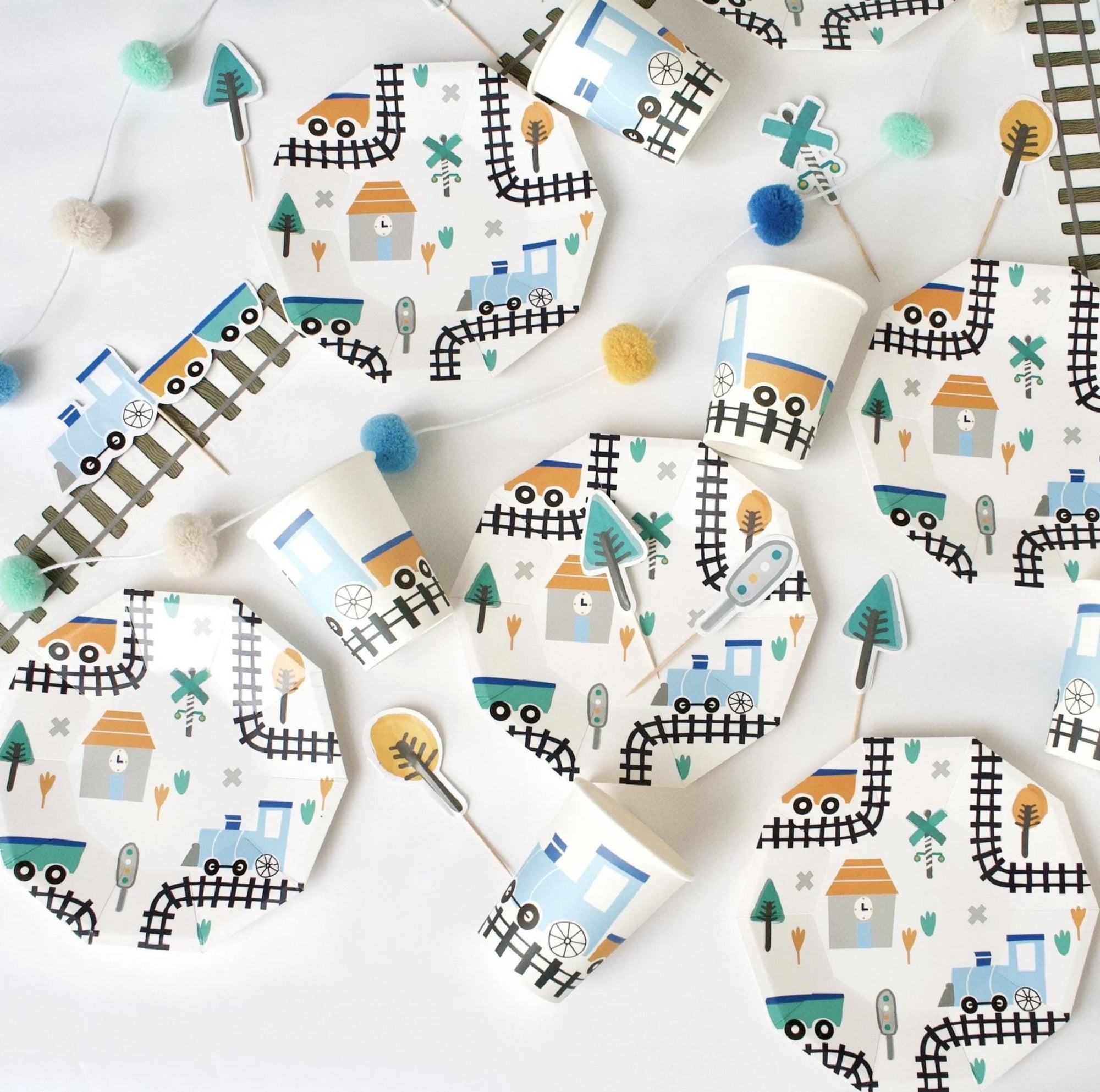 Train Cake Toppers 12ct - Stesha Party