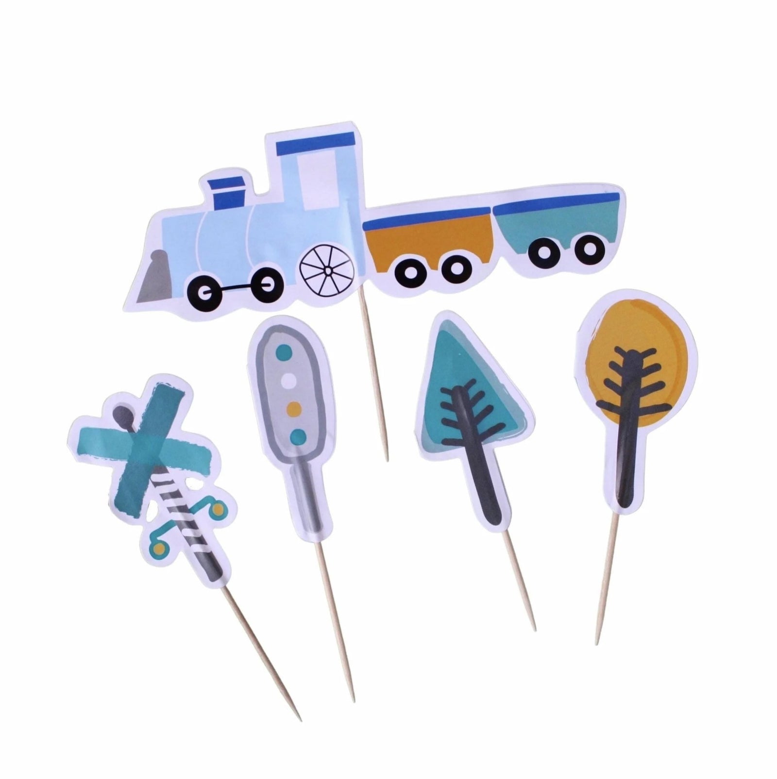 Train Cake Toppers 12ct - Stesha Party
