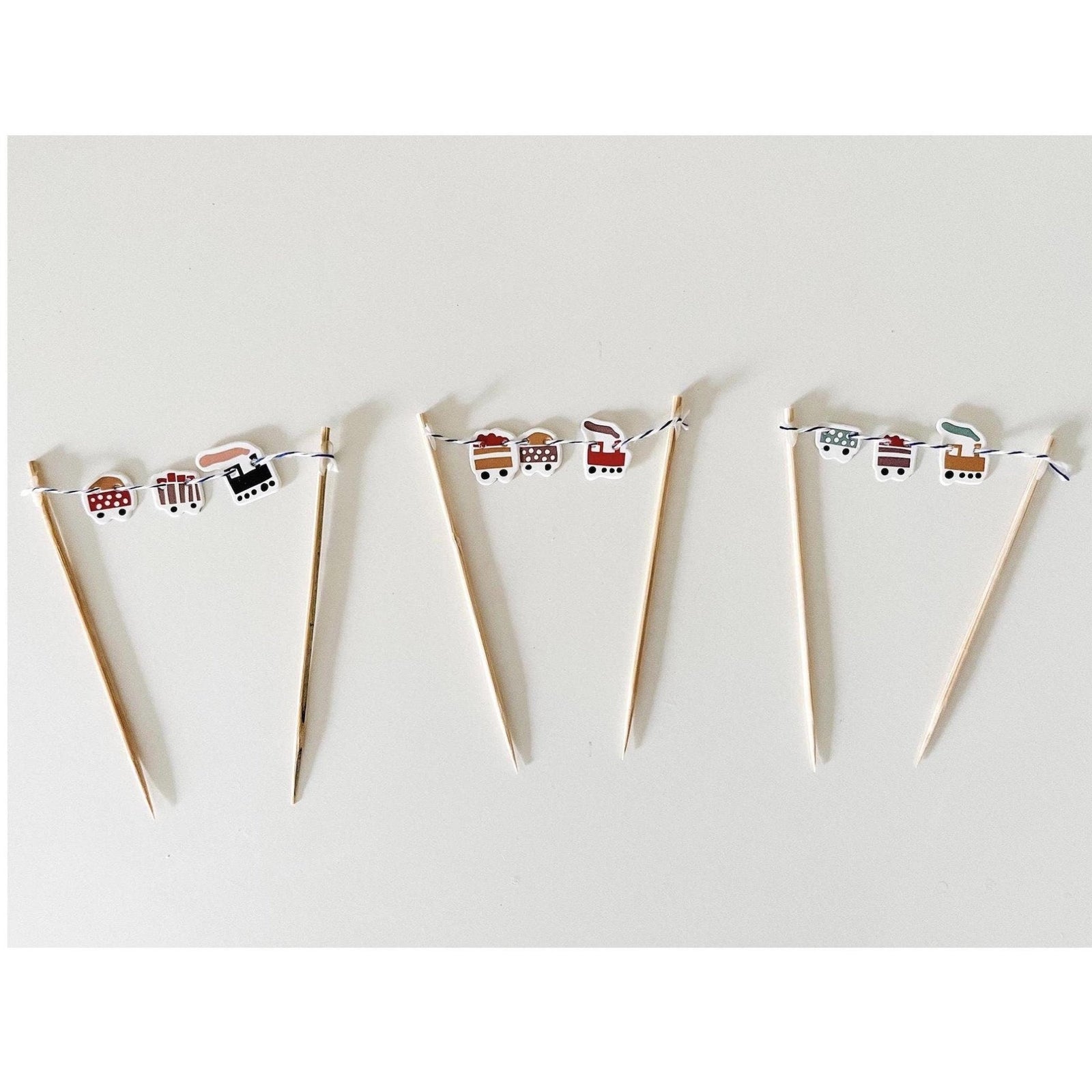 Train Cupcake Banners 6ct - Stesha Party