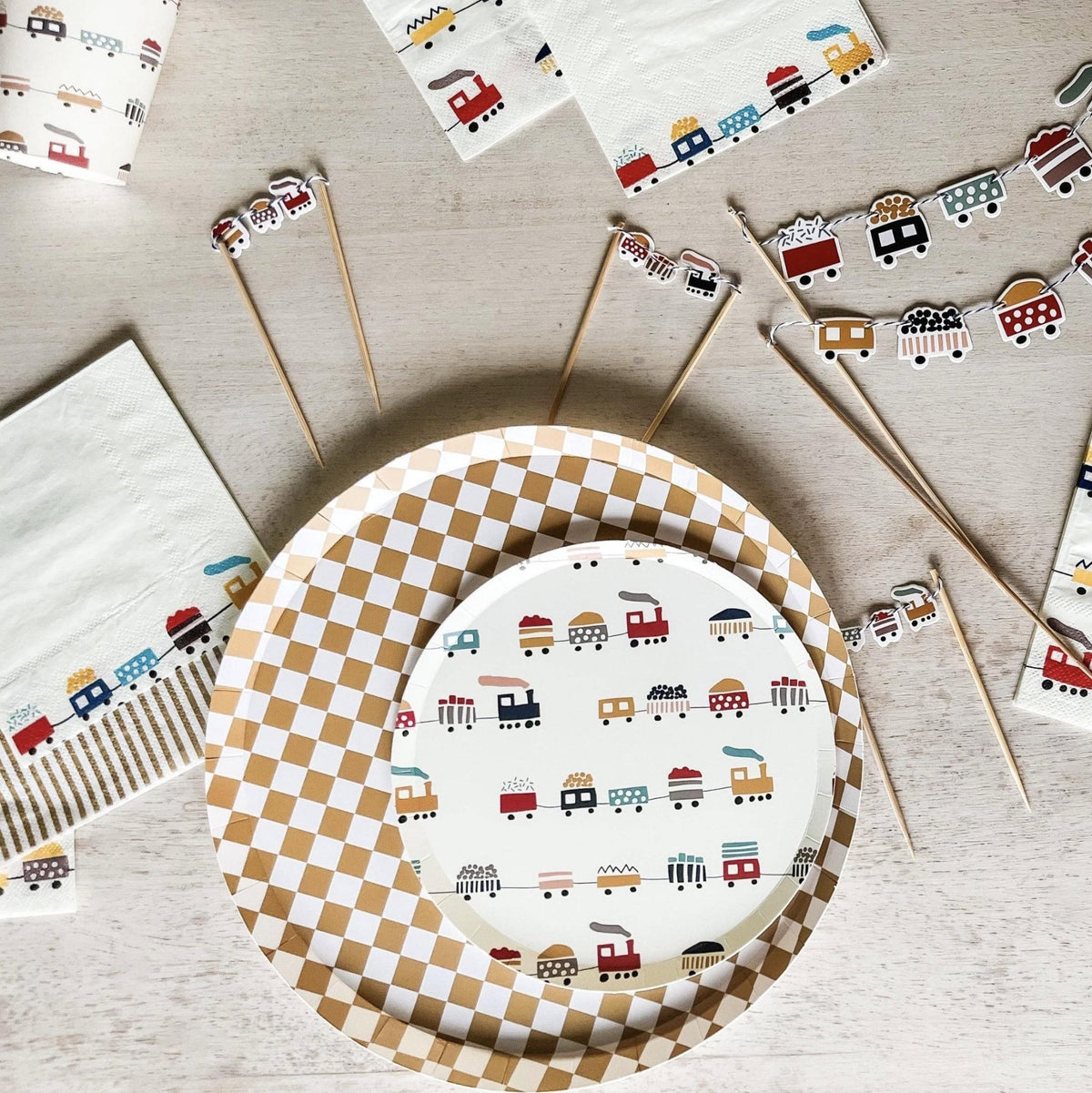 Train Cupcake Banners 6ct - Stesha Party