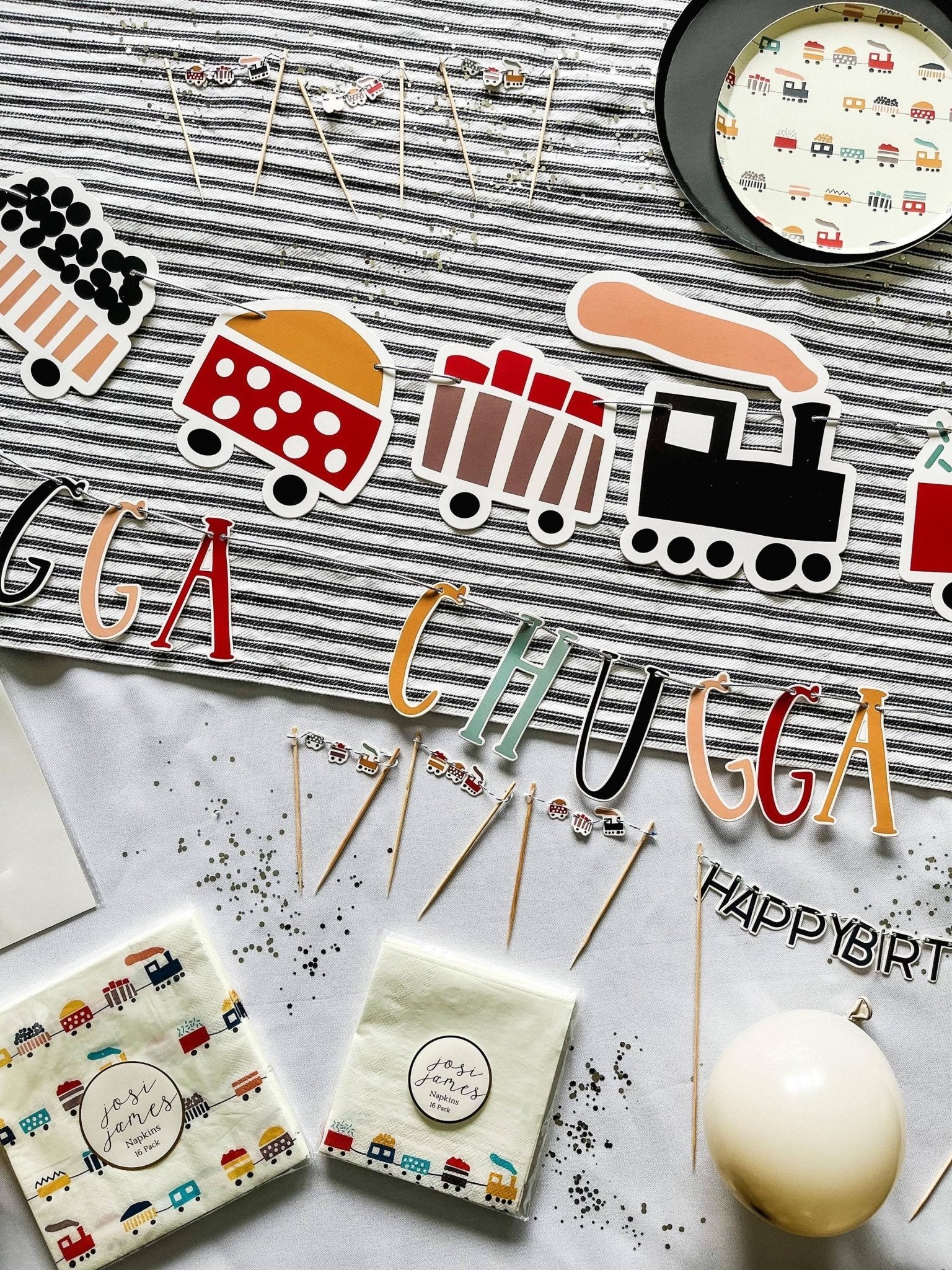 Train Party Banner - Stesha Party