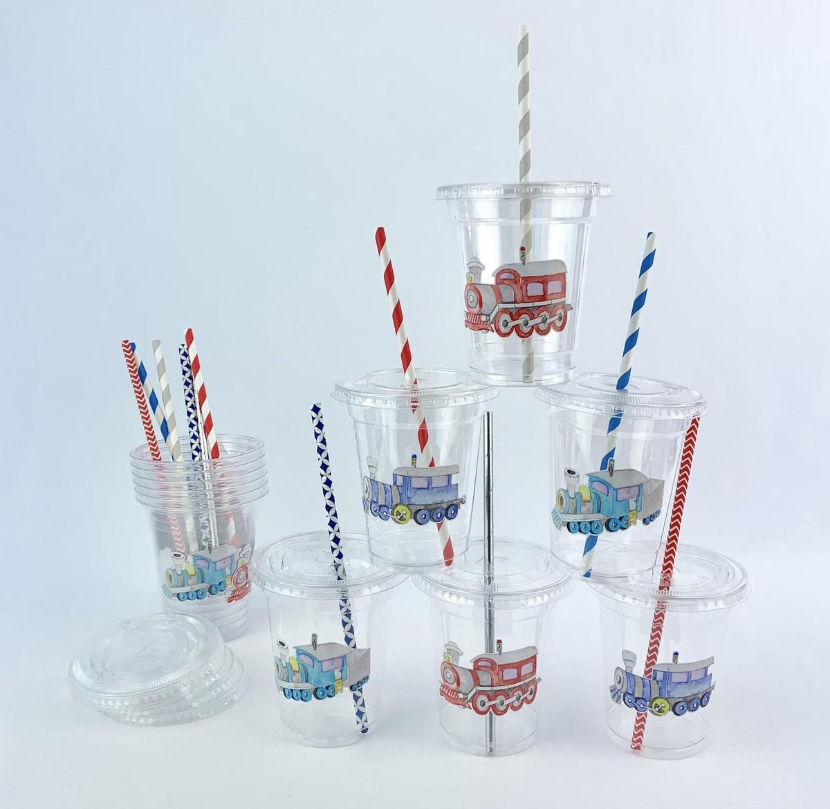 Train Party Cups 12ct - Stesha Party