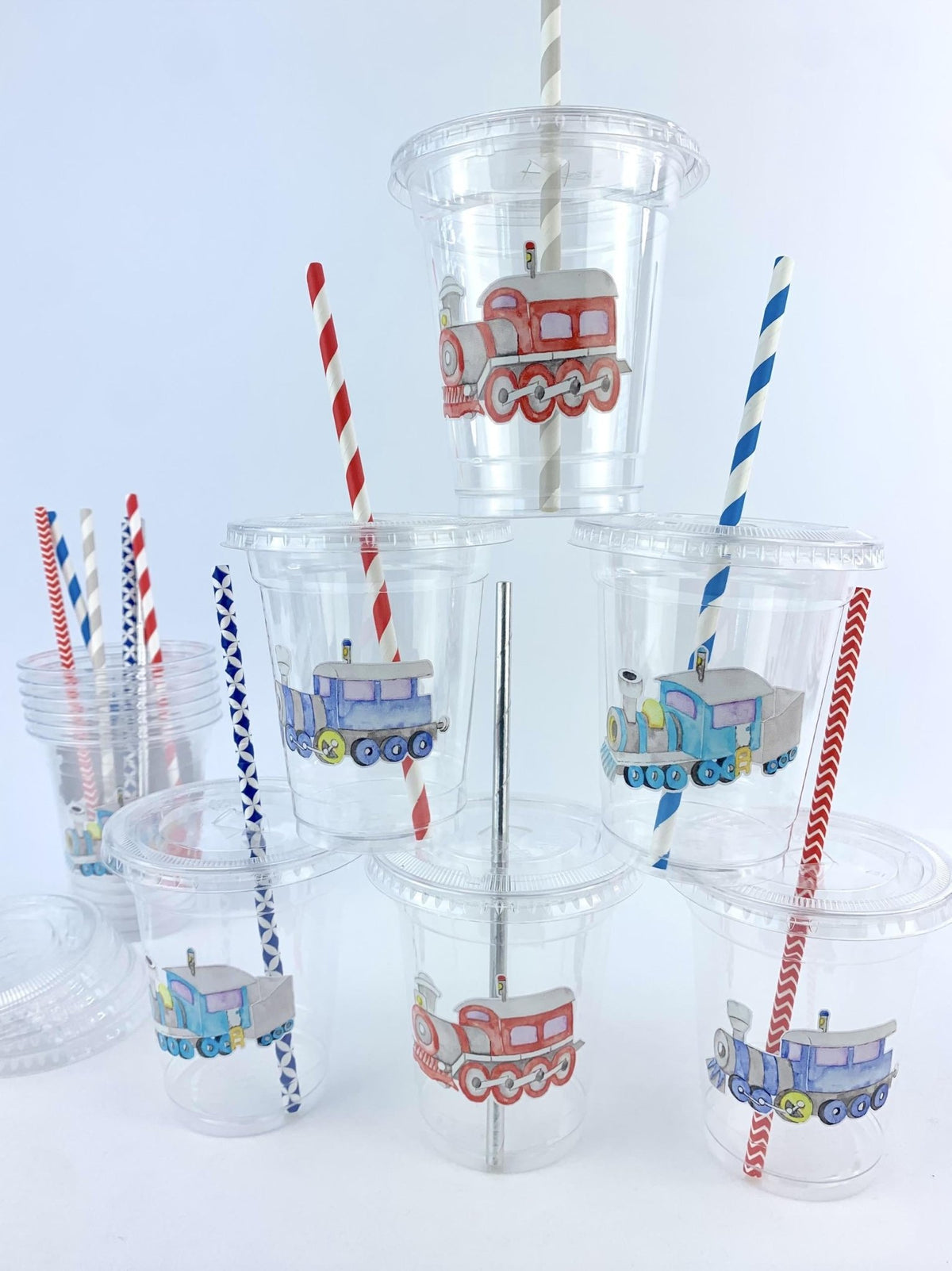 Train Party Cups 12ct - Stesha Party