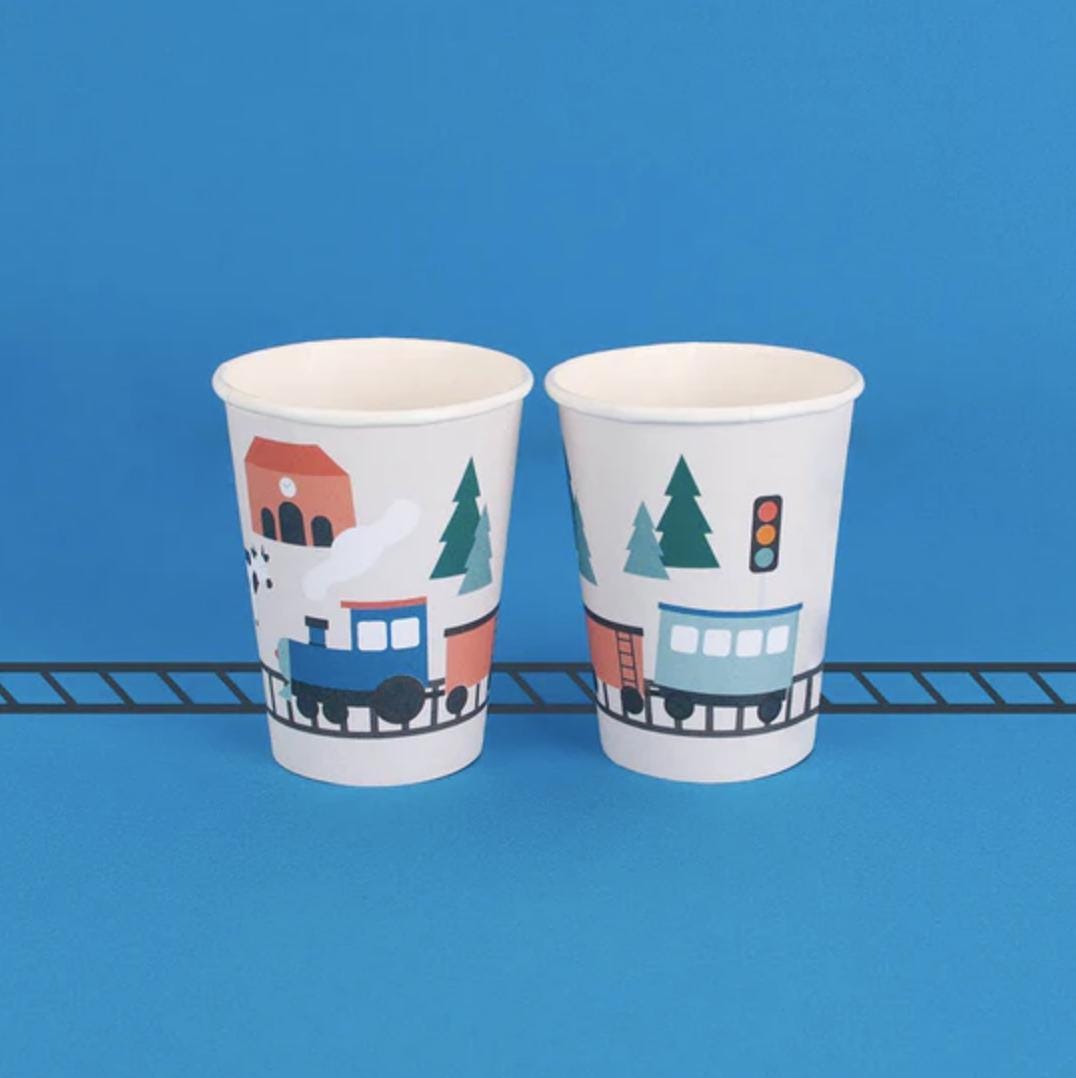 Train Party Cups 8ct - Stesha Party