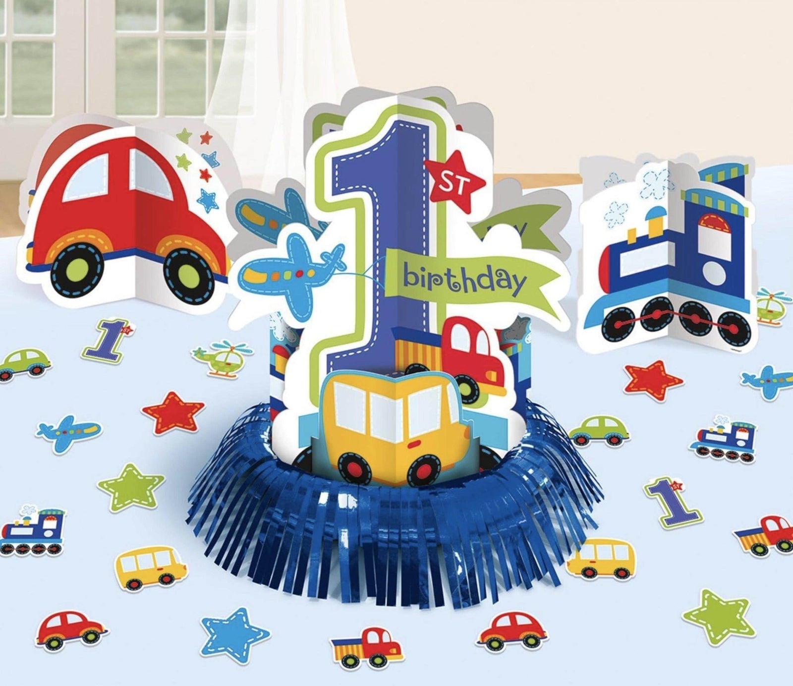 Transportation 1st Birthday Table Centerpiece - Stesha Party