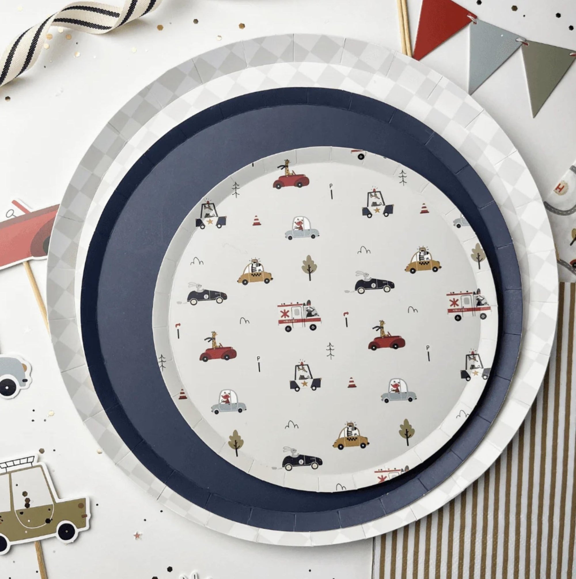 Transportation Party Cake Plates - Stesha Party