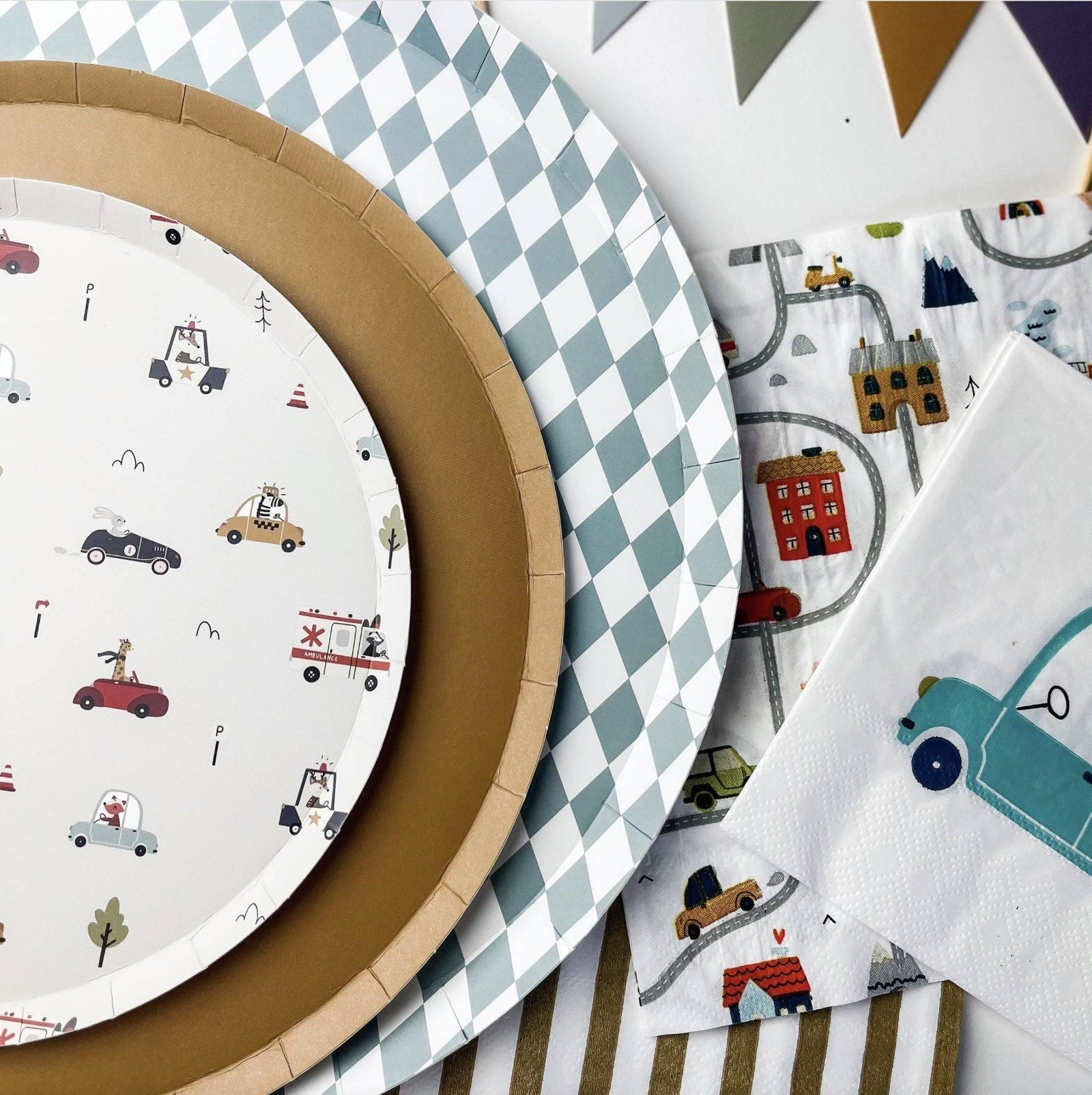 Transportation Party Cake Plates - Stesha Party