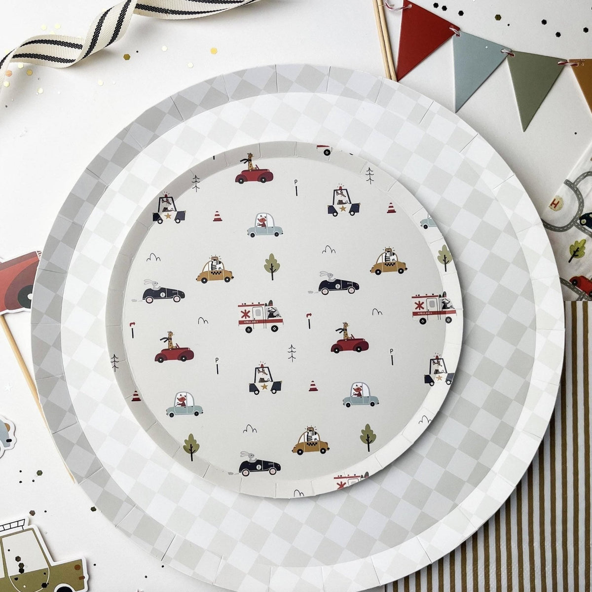 Transportation Party Cake Plates - Stesha Party