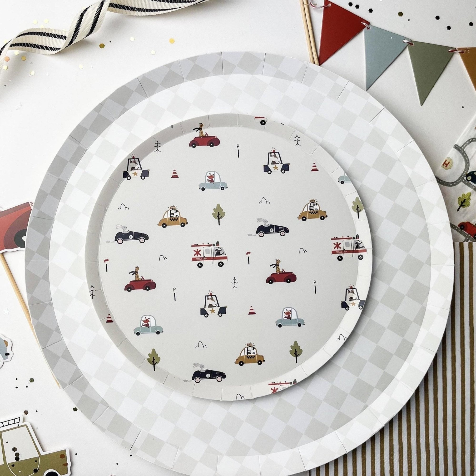 Transportation Party Cake Plates - Stesha Party