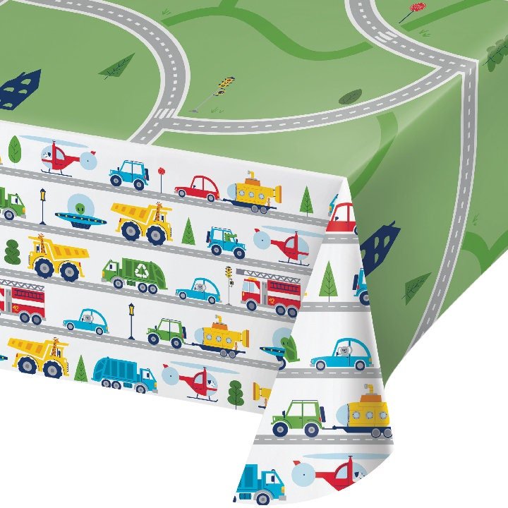 Transportation Party Tablecloth - Stesha Party