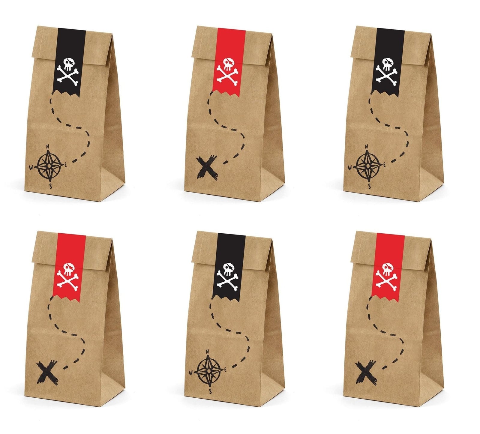 Treasure Map Treat Bags 6ct - Stesha Party