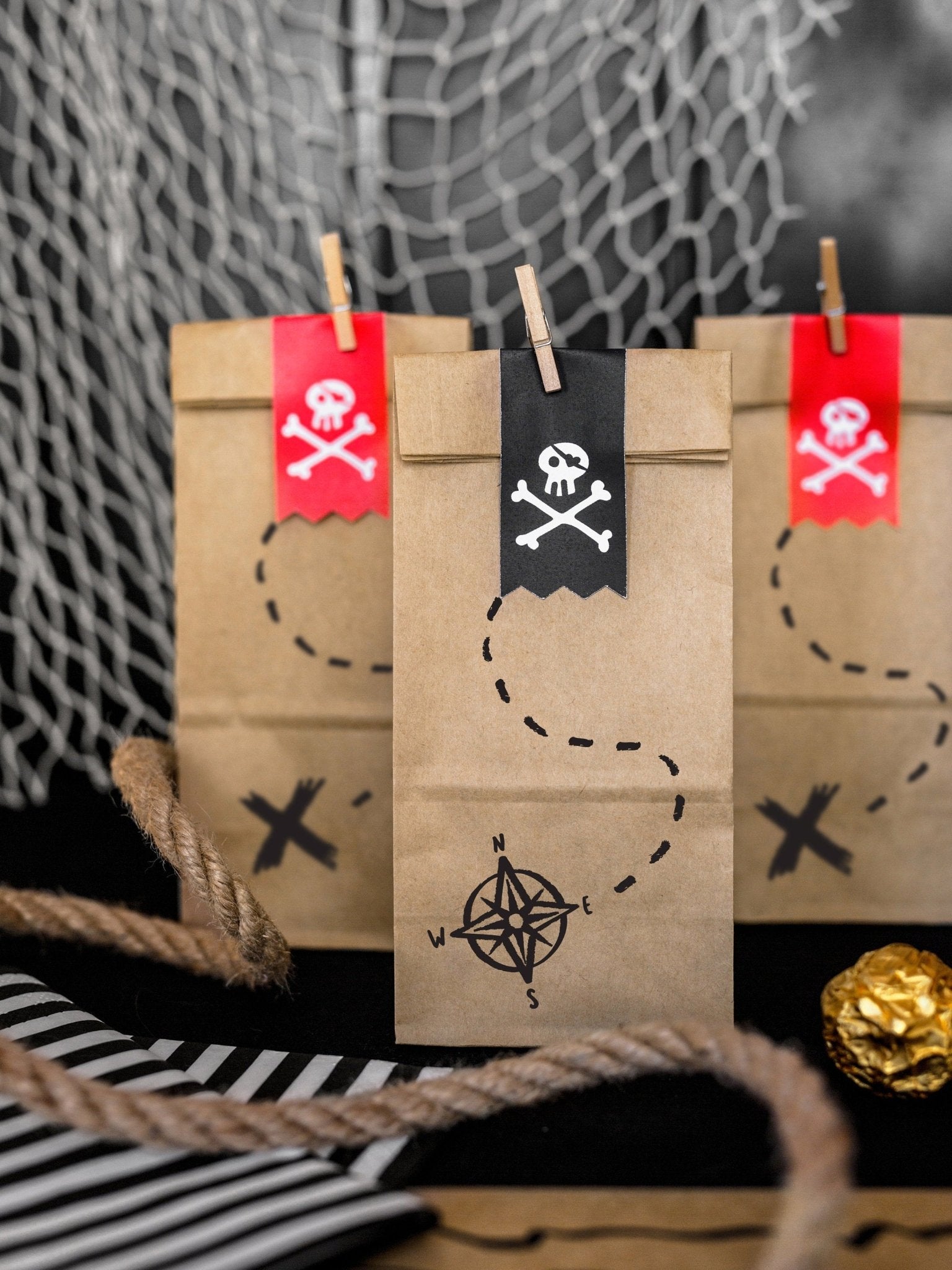 Treasure Map Treat Bags 6ct - Stesha Party