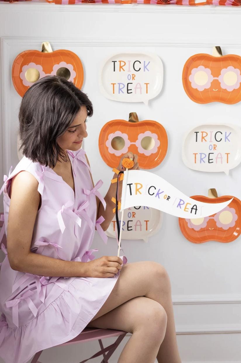 Trick or Treat Pennant Flag - Stesha Party