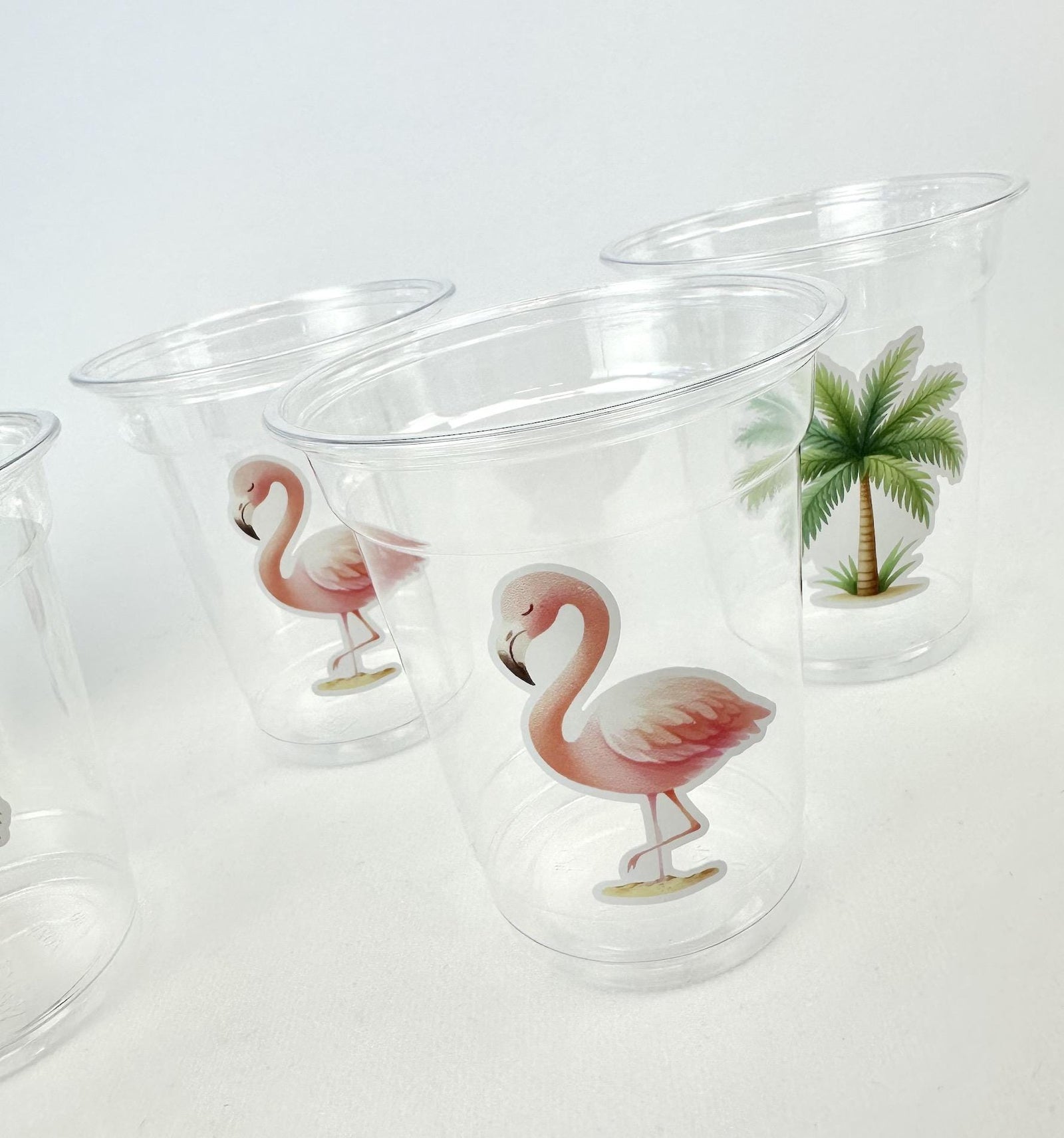 Tropical Flamingo Palm Tree Party Cups - Stesha Party