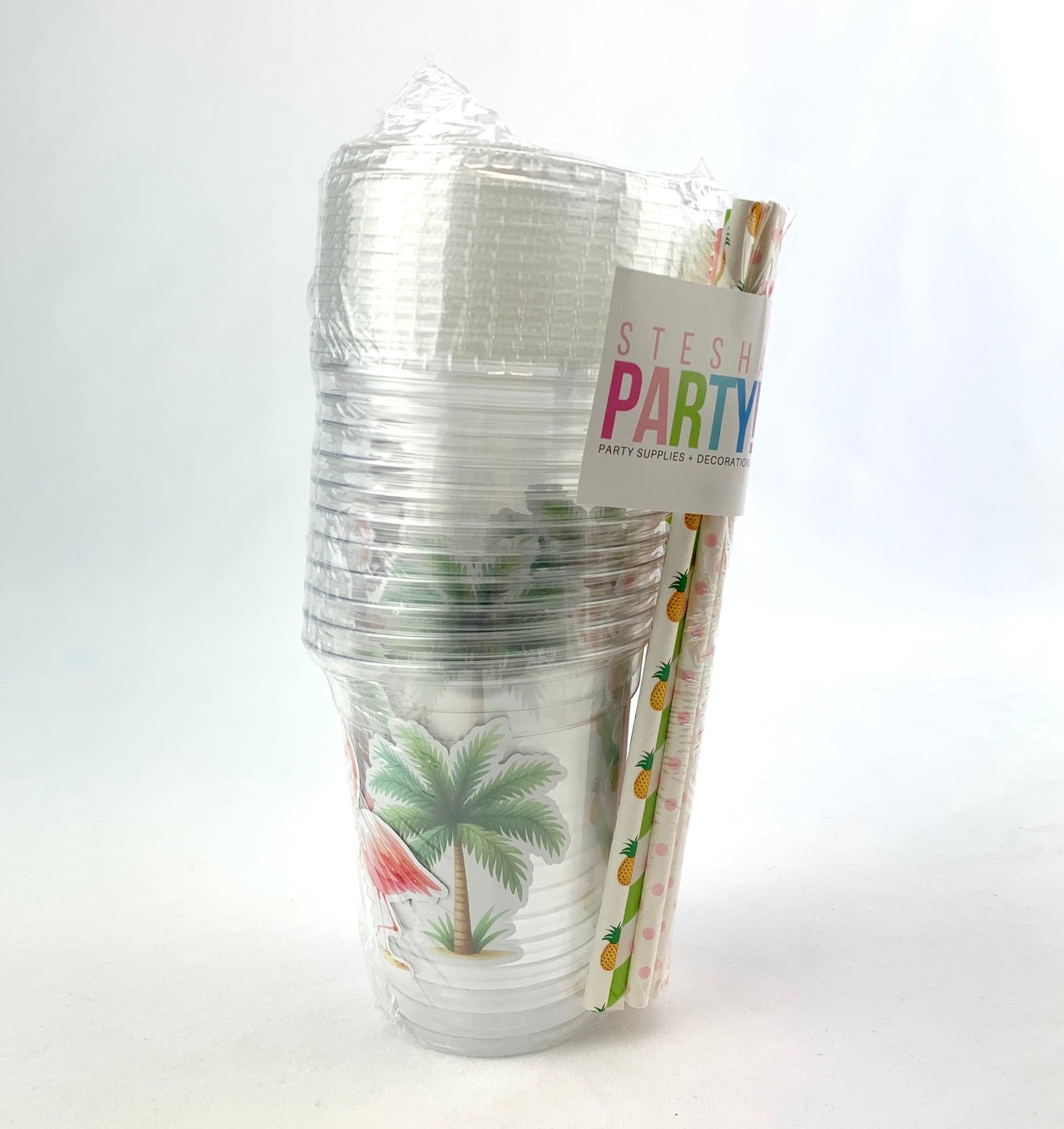 Tropical Flamingo Party Drink Cups 12ct - Stesha Party