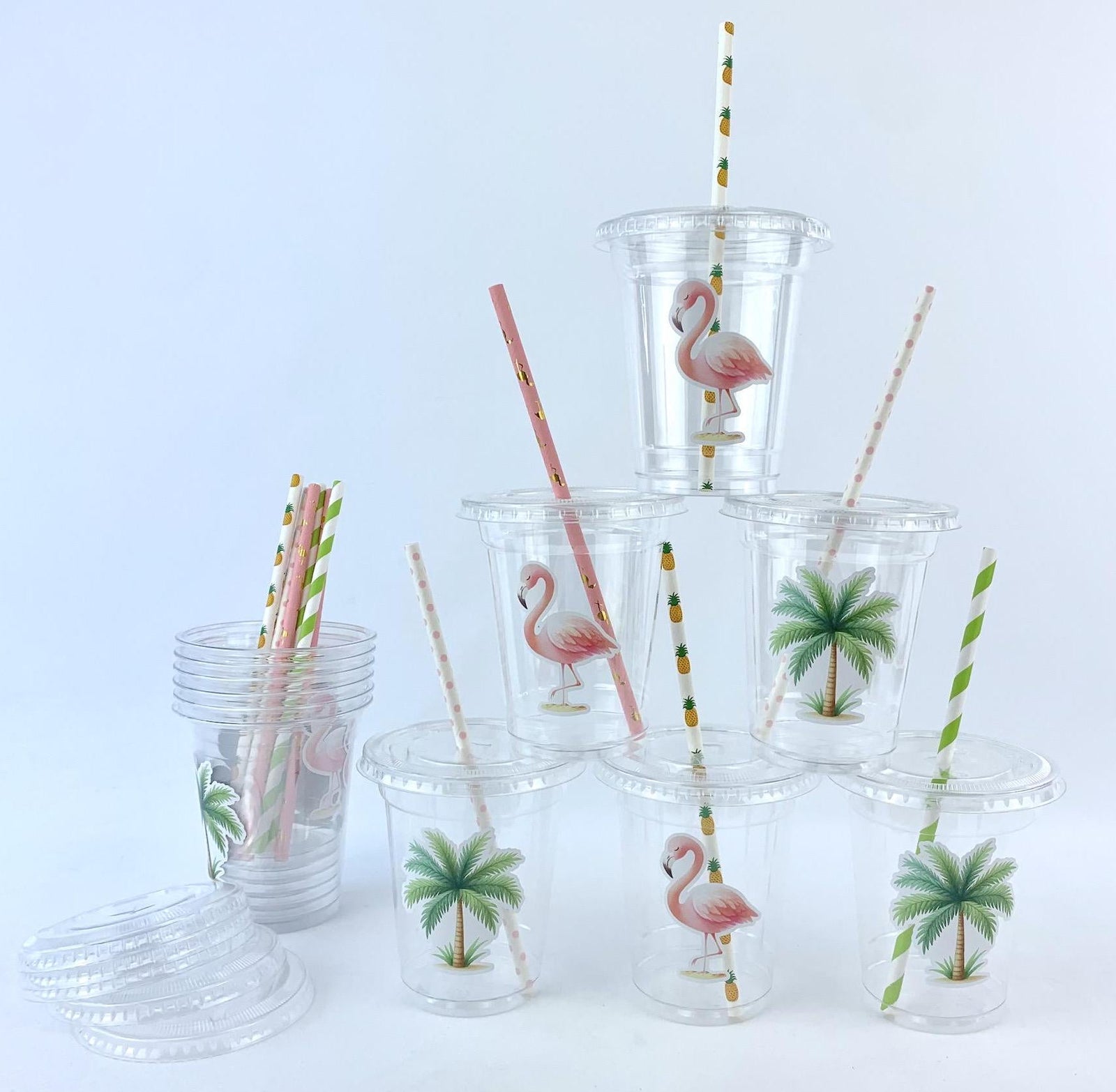 Tropical Flamingo Party Drink Cups 12ct - Stesha Party