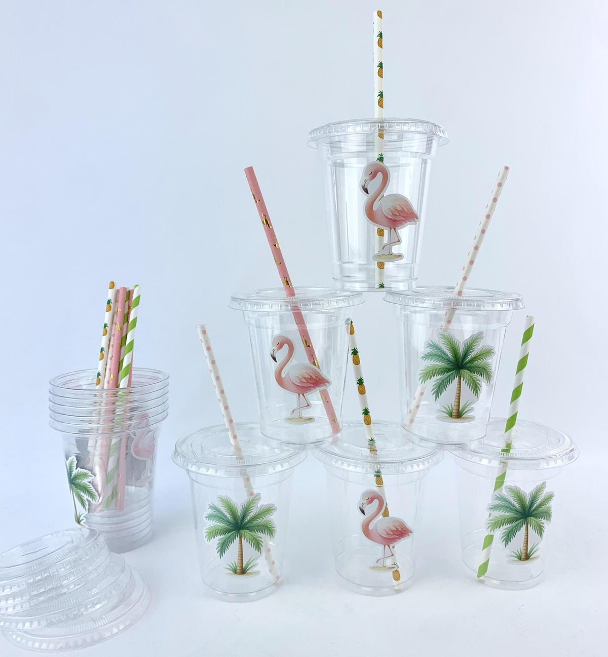 Tropical Flamingo Party Drink Cups 12ct - Stesha Party