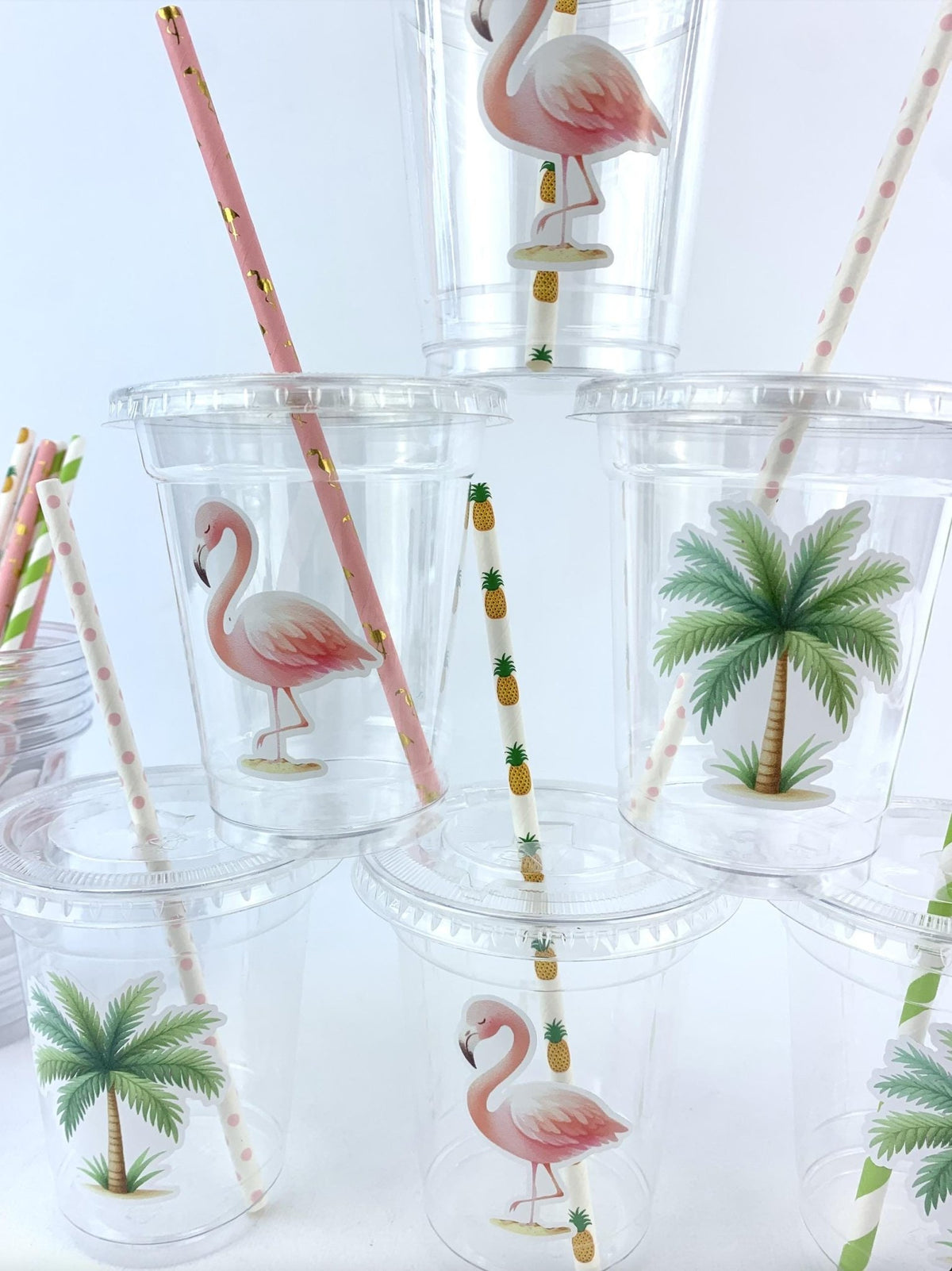 Tropical Flamingo Party Drink Cups 12ct - Stesha Party