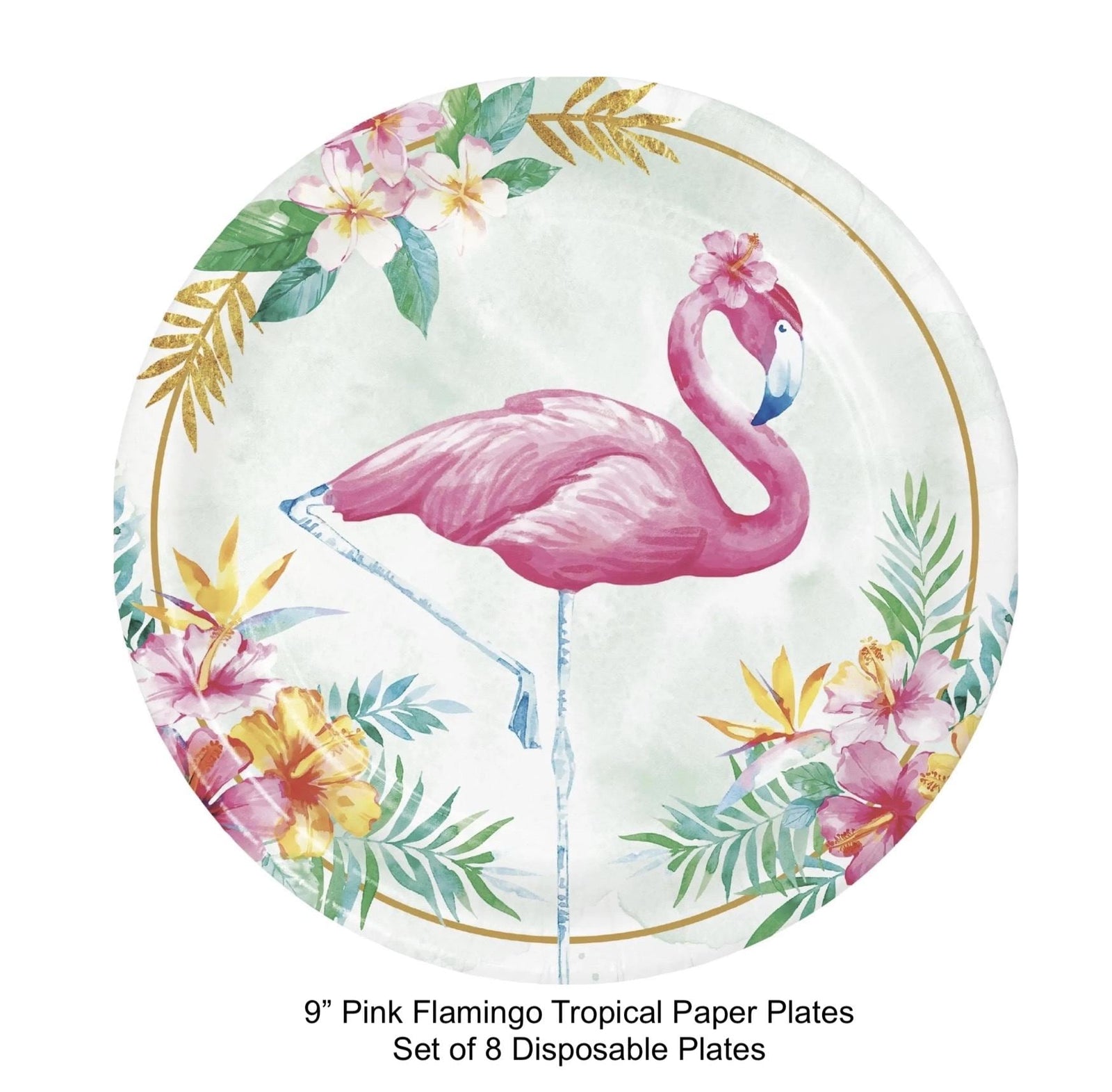Tropical Flamingo Party Plates - Stesha Party