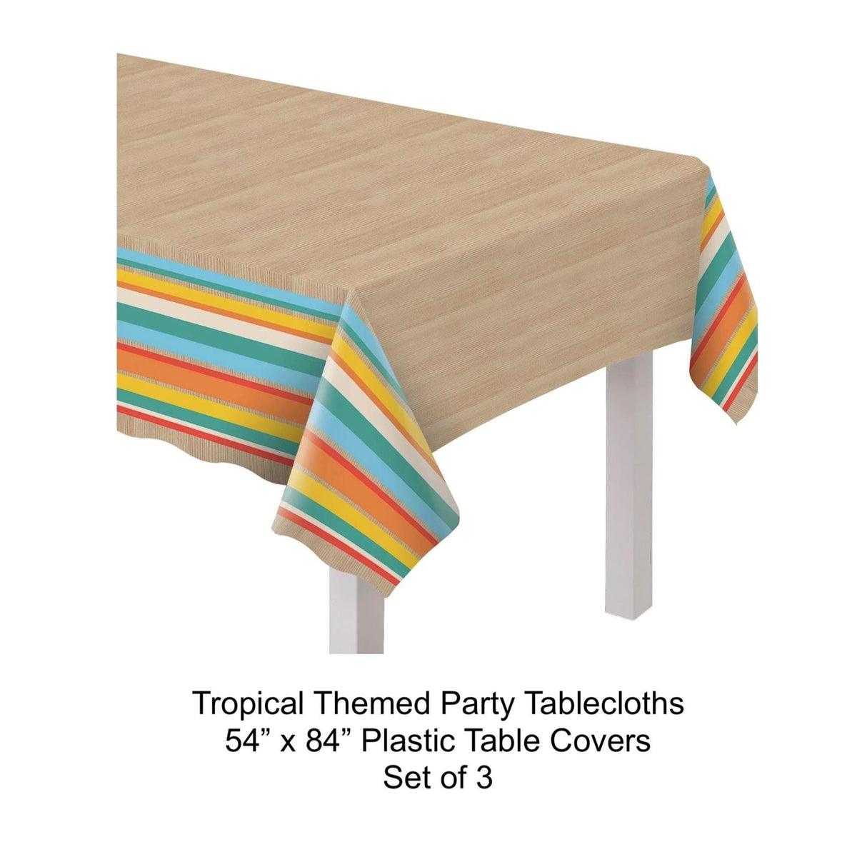 Tropical Party Plastic Table Cover 3ct - Stesha Party